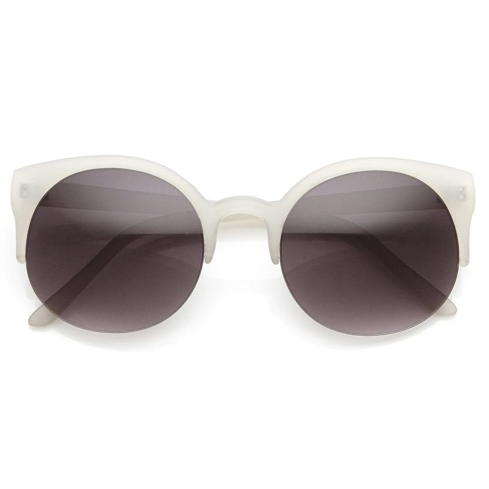 Retro Trendy Round Circle Cat Eye Semi Rimless Sunglasses 9108 sold by ZeroUV