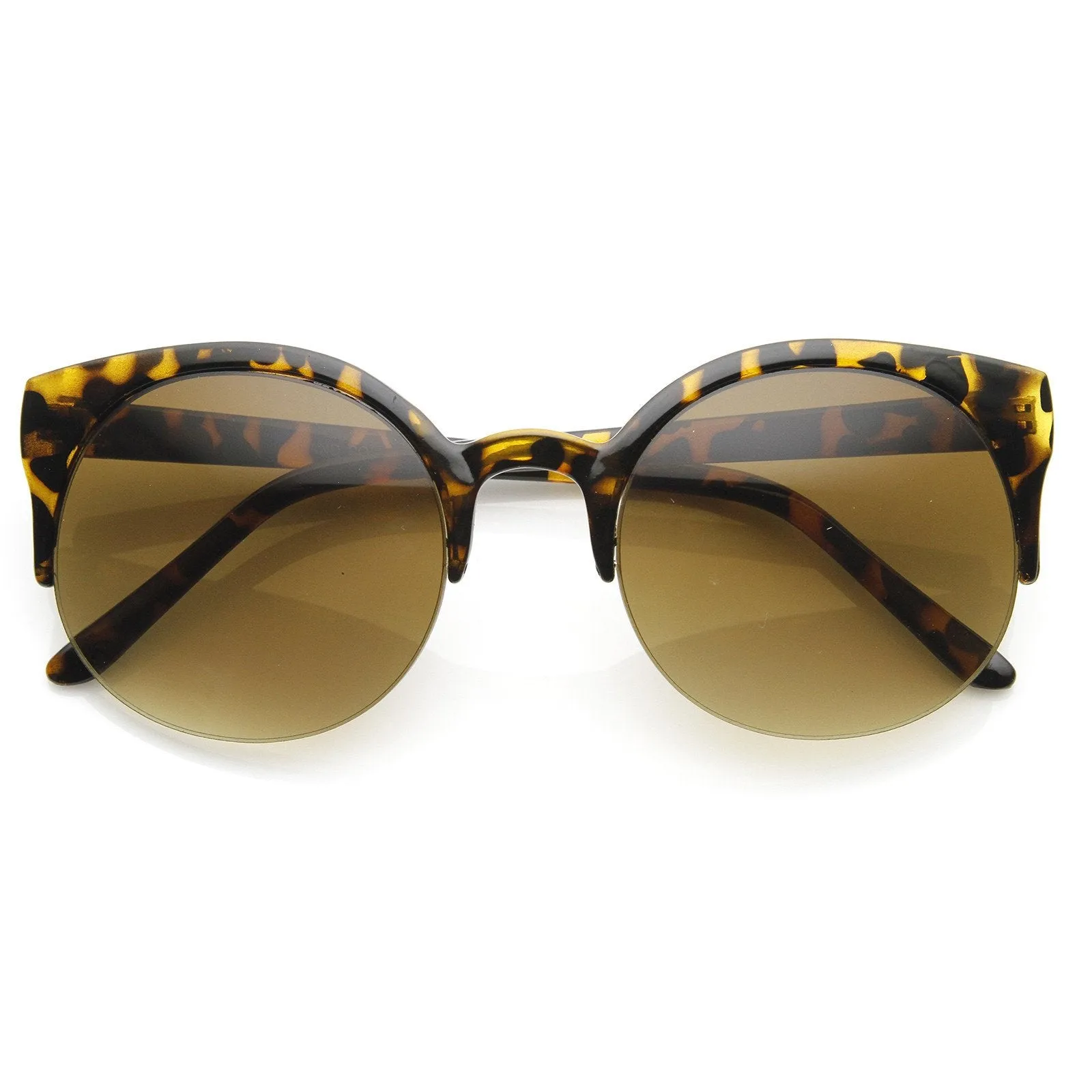 Retro Trendy Round Circle Cat Eye Semi Rimless Sunglasses 9108 sold by ZeroUV product image thumbnail 5