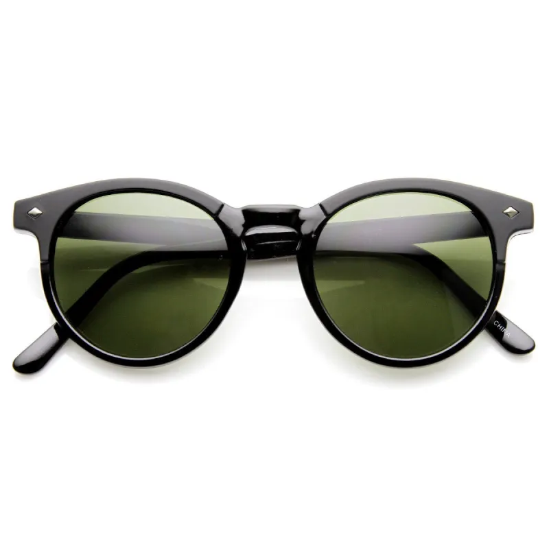 Dapper Vintage Inspired P3 Keyhole Round Horned Rim Sunglasses 8992 sold by ZeroUV