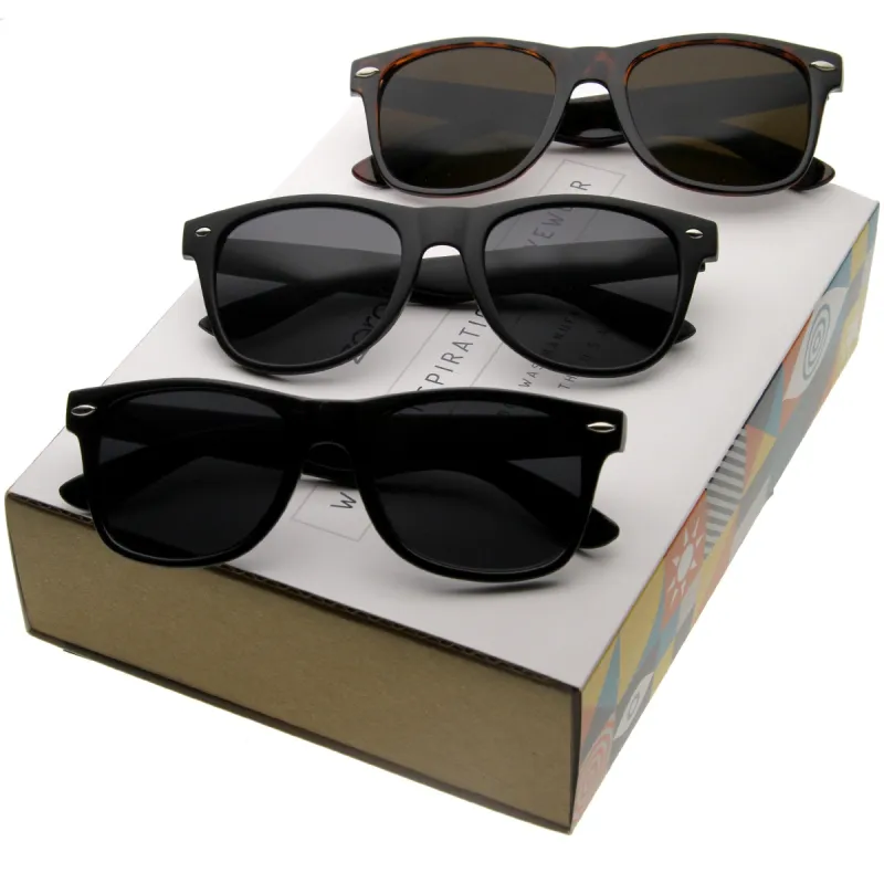 Retro Classic Wide Frame Horned Rim Sunglasses C041 [Promo Box] sold by ZeroUV