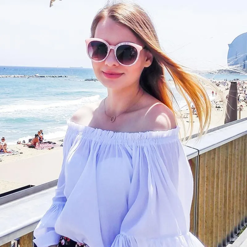 Women's Oversize Round Marble Cat Eye Sunglasses sold by ZeroUV