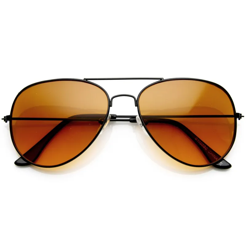 Retro Blue Blocking Roadster Style Lens Metal Aviator Sunglasses 8839 sold by ZeroUV