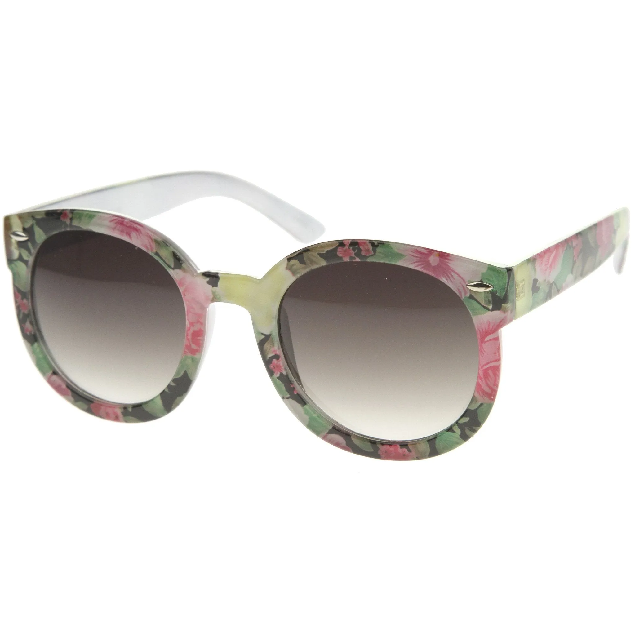 Women's Spring Floral Print Oversize Round Sunglasses A187 sold by ZeroUV product image thumbnail 2