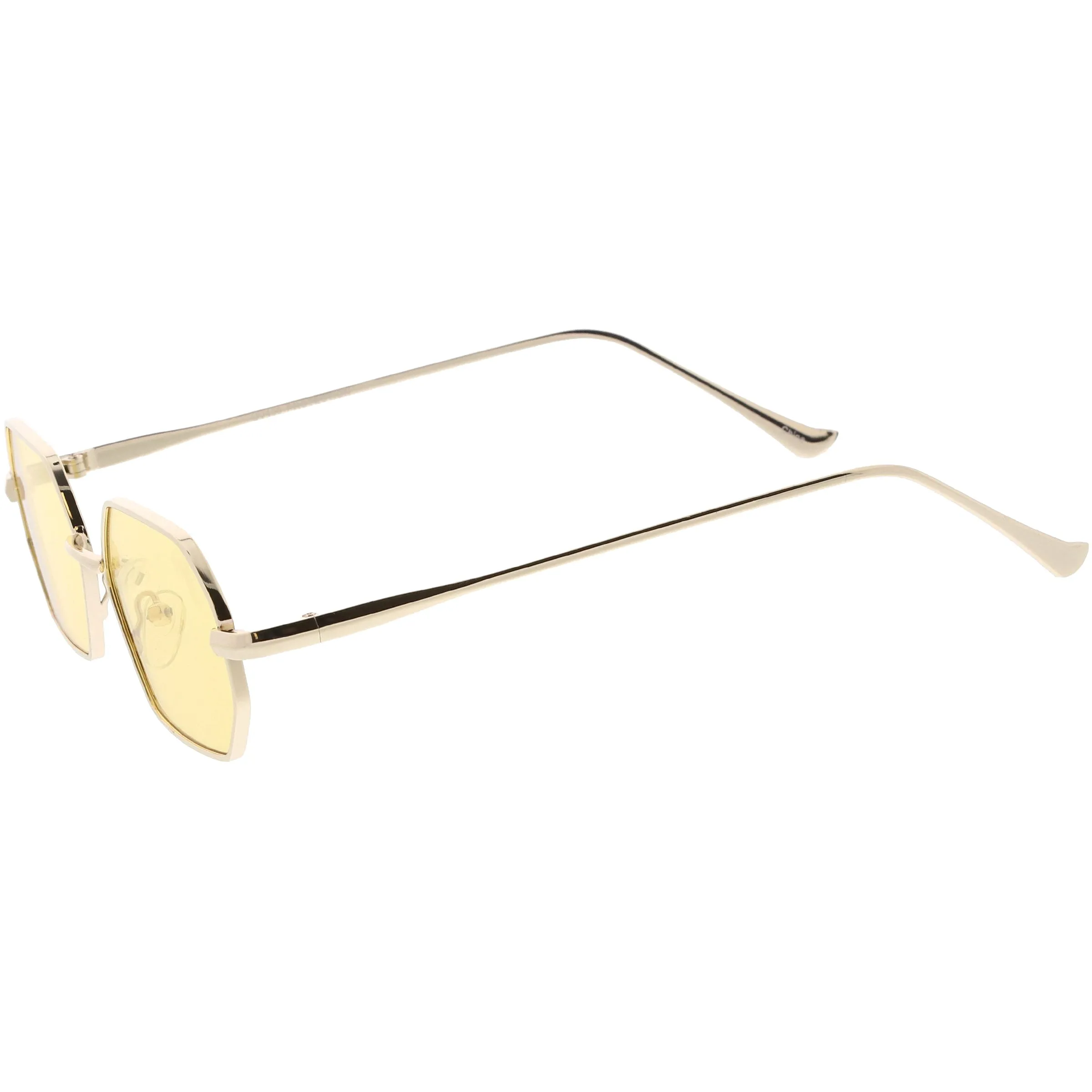 Small Retro 1990's Geometric Hexagon Color Tone Metal Sunglasses C943 sold by ZeroUV product image thumbnail 3