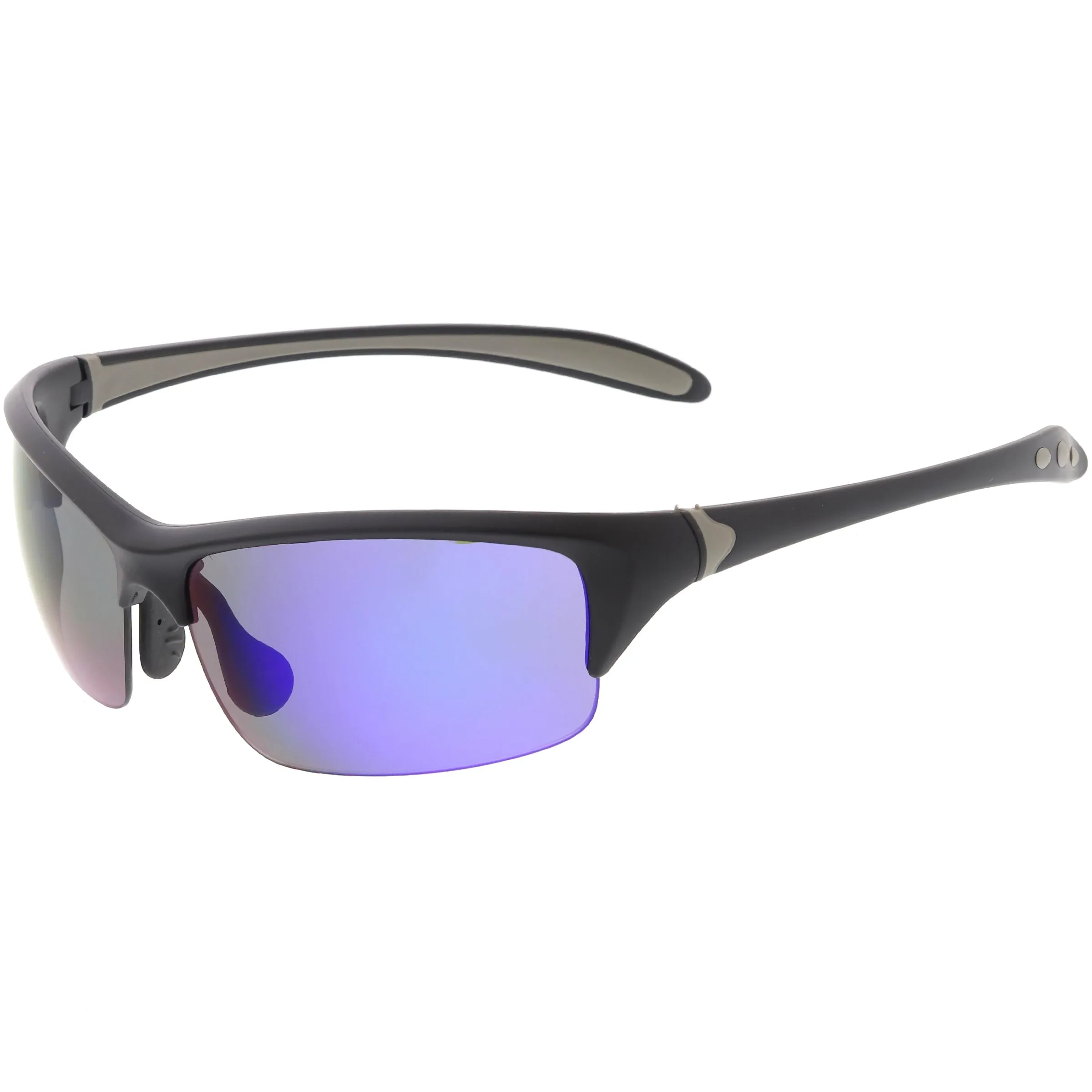 Semi Rimless Performance Sports TR-90 Mirrored Lens Sunglasses C808 sold by ZeroUV product image thumbnail 5