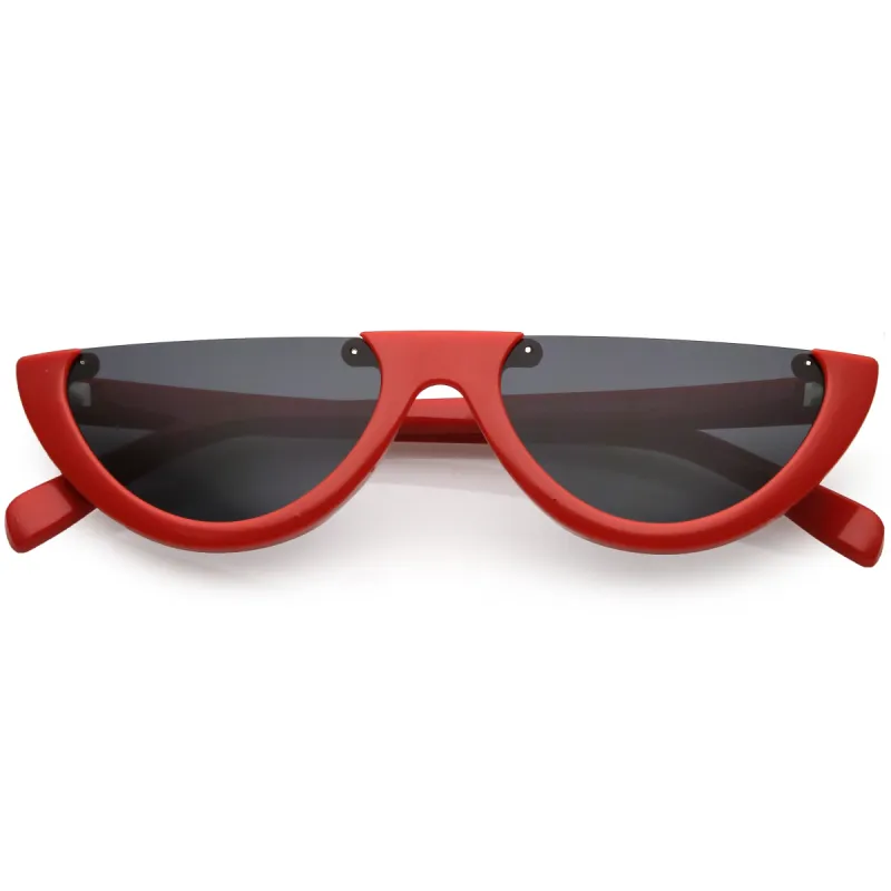Retro 90's Flat Top Moon Shape Cat Eye Sunglasses C569 sold by ZeroUV