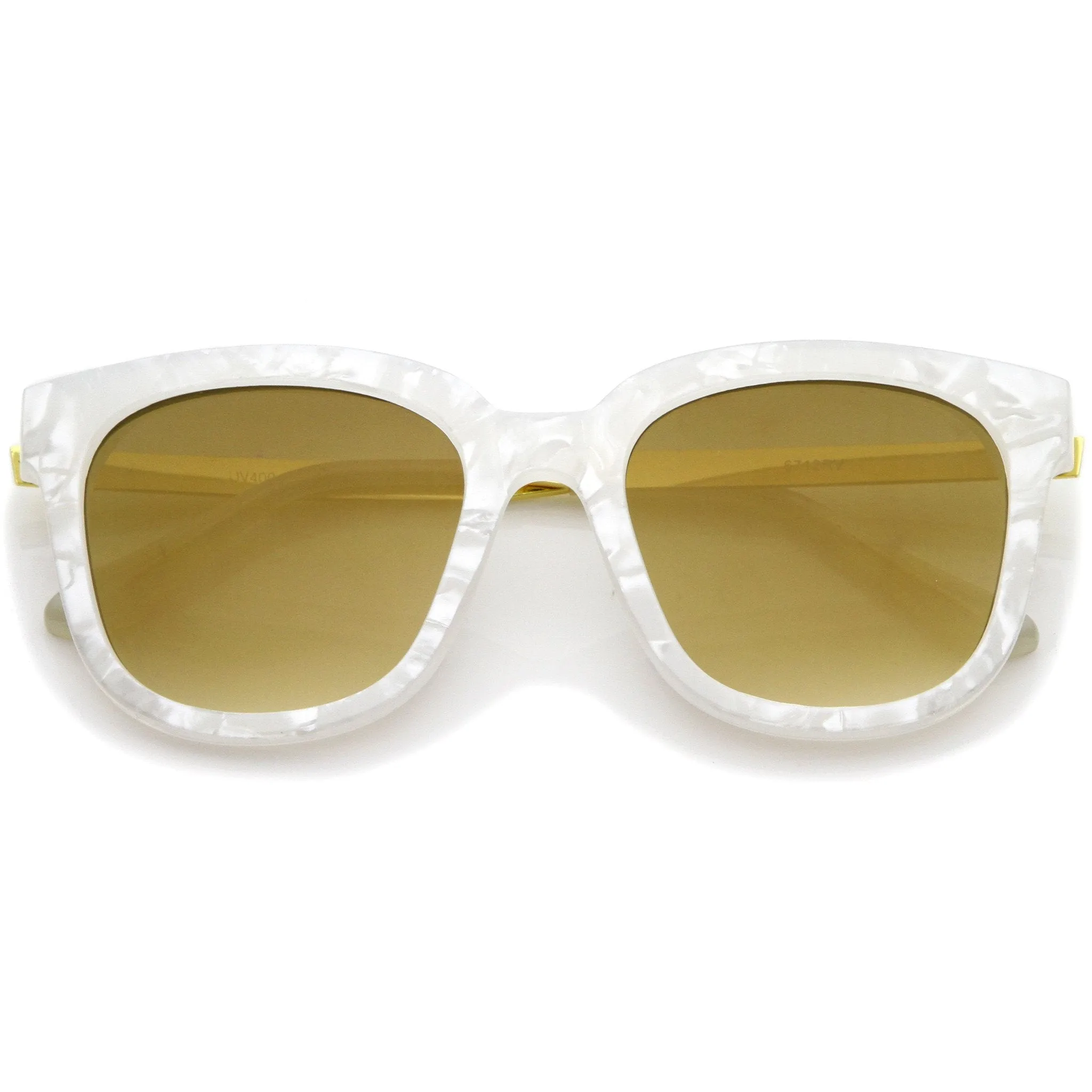 Women's Modern Marble Flat Mirror Lens Sunglasses A645 sold by ZeroUV product image thumbnail 5
