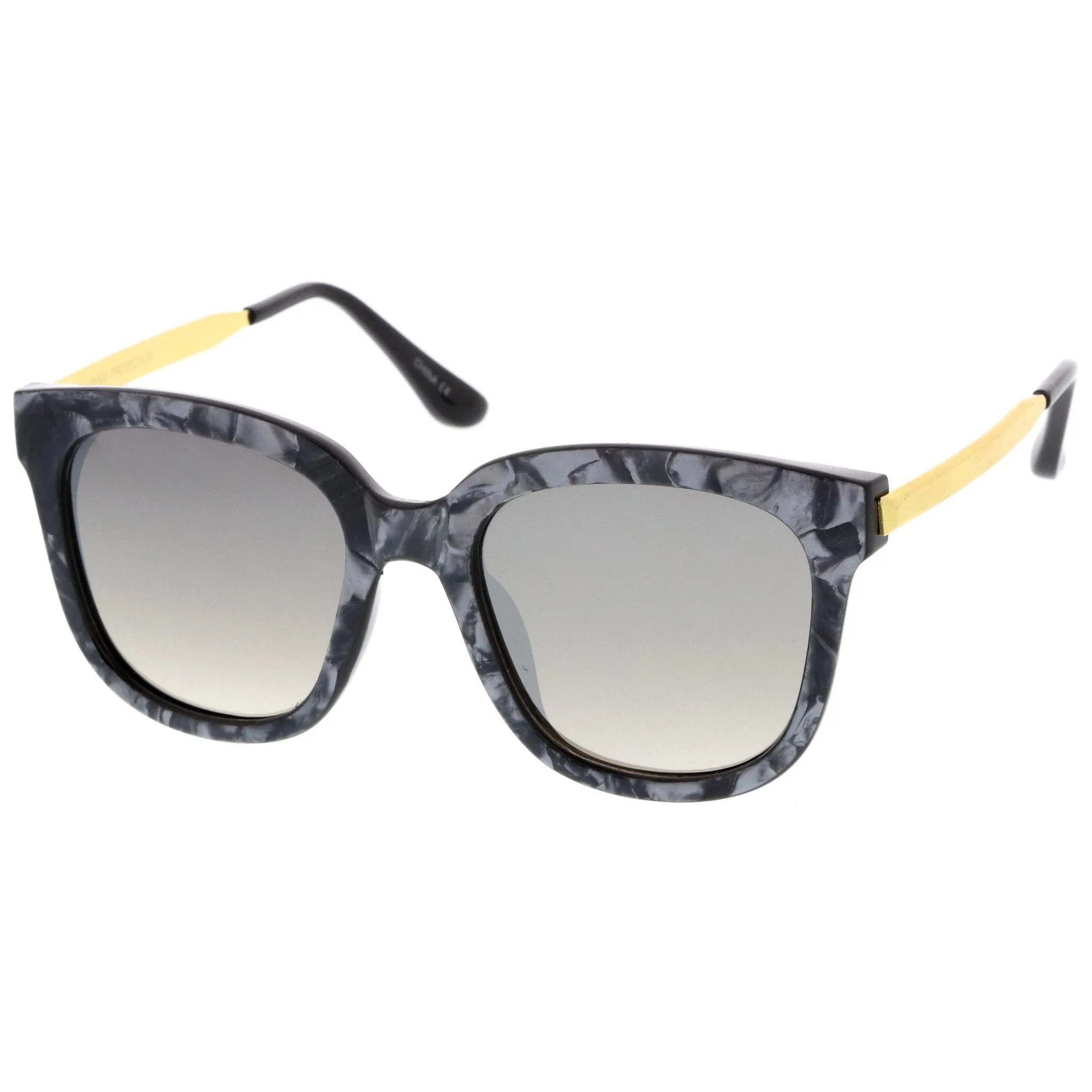 Women's Modern Marble Flat Mirror Lens Sunglasses A645 sold by ZeroUV product image thumbnail 2