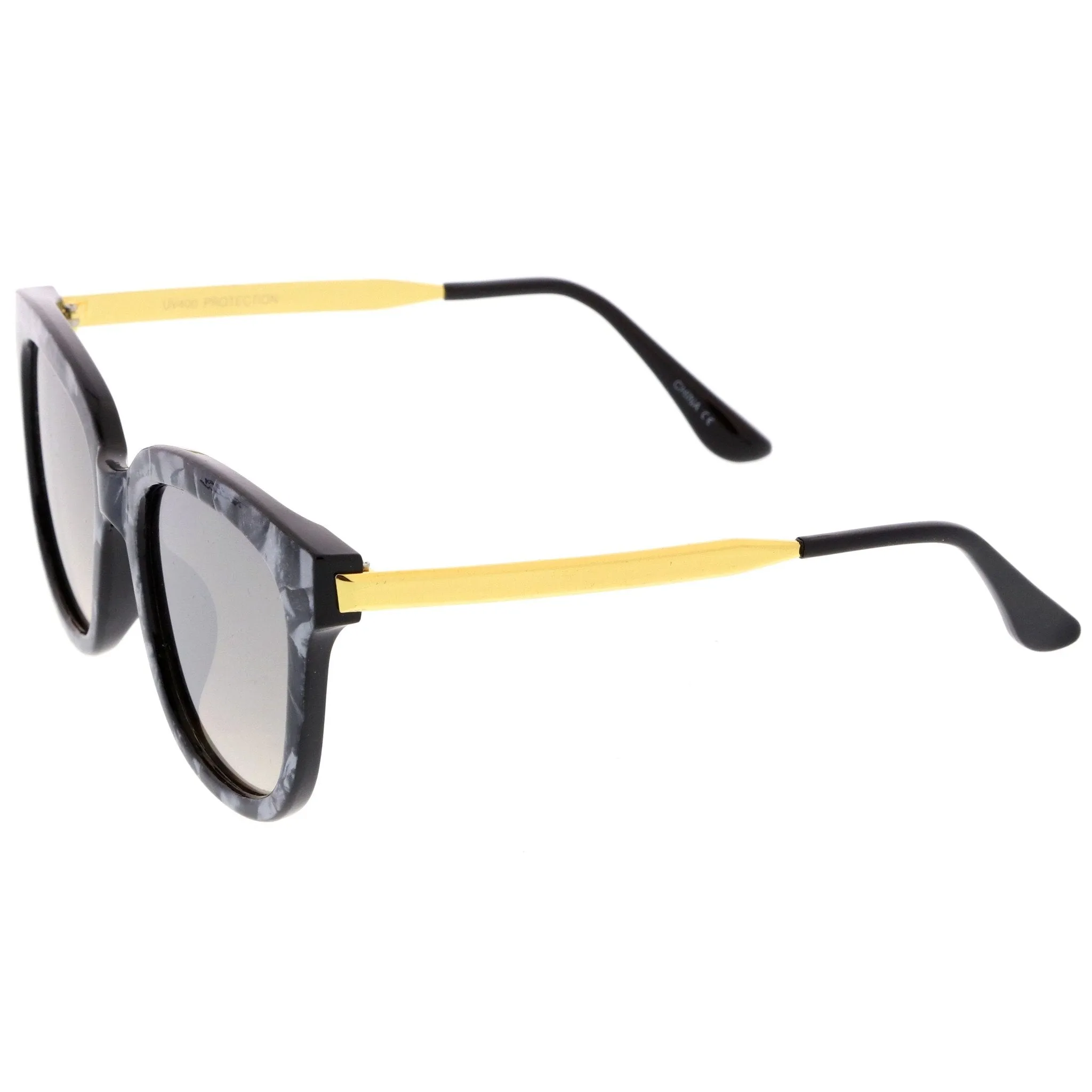 Women's Modern Marble Flat Mirror Lens Sunglasses A645 sold by ZeroUV product image thumbnail 3