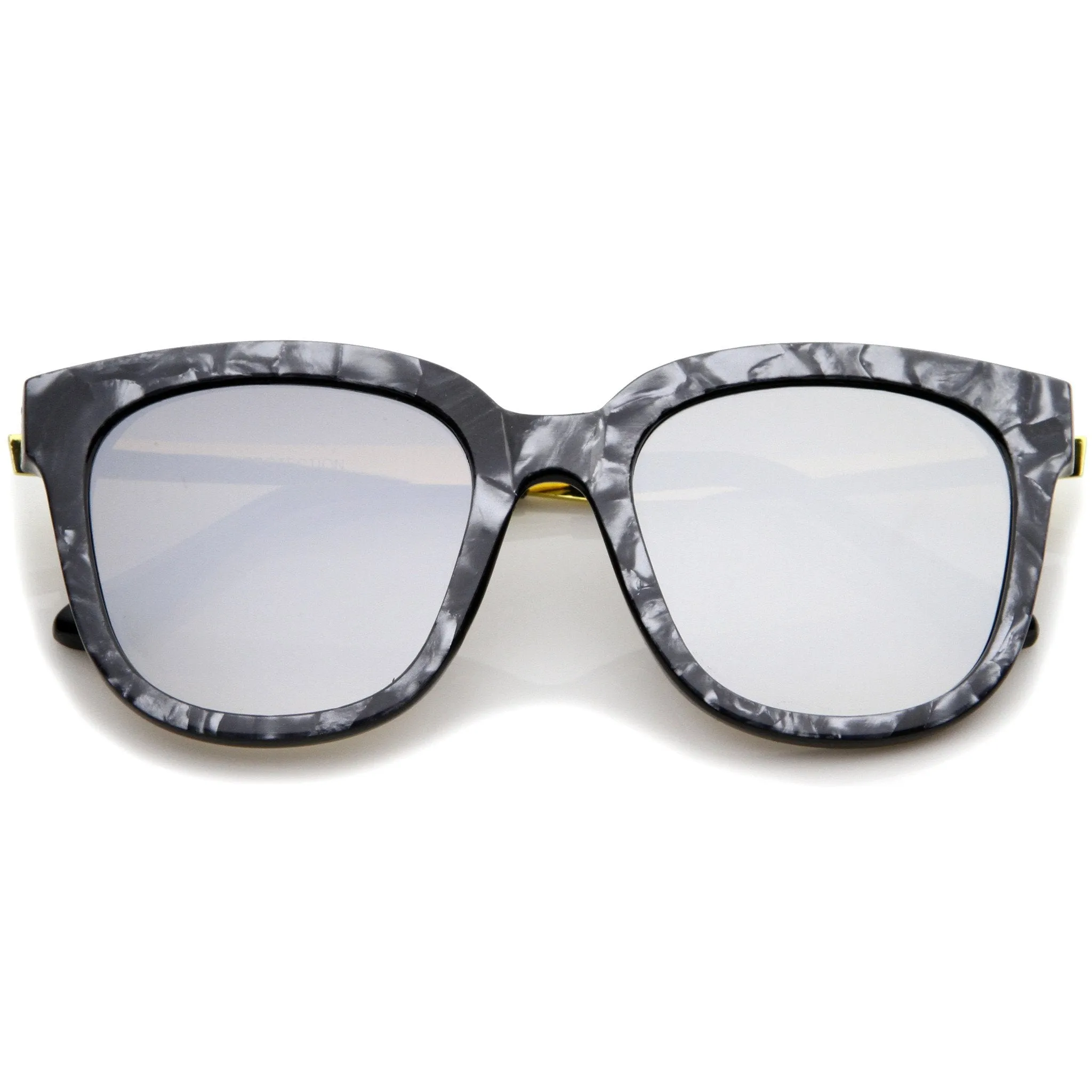 Women's Modern Marble Flat Mirror Lens Sunglasses A645 sold by ZeroUV