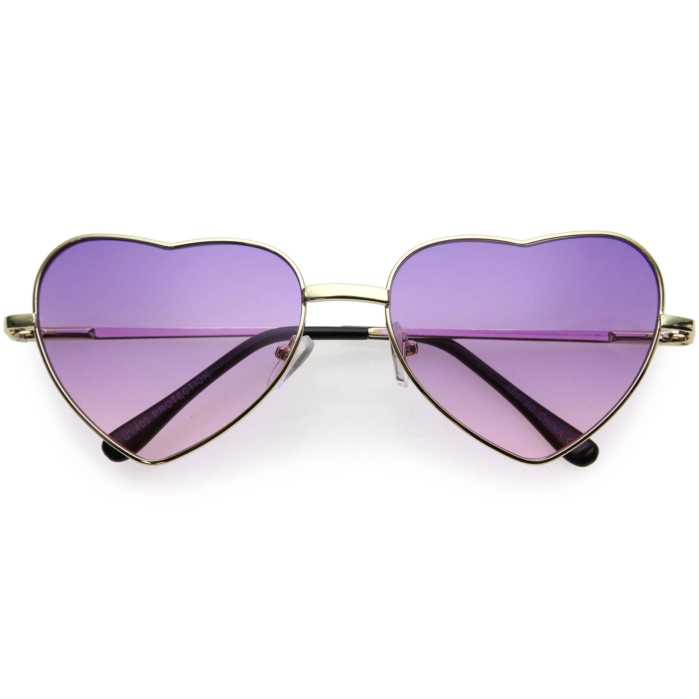 Sweet Gradient Lens Rainbow Fashion Metal Heart Sunglasses D239 sold by ZeroUV