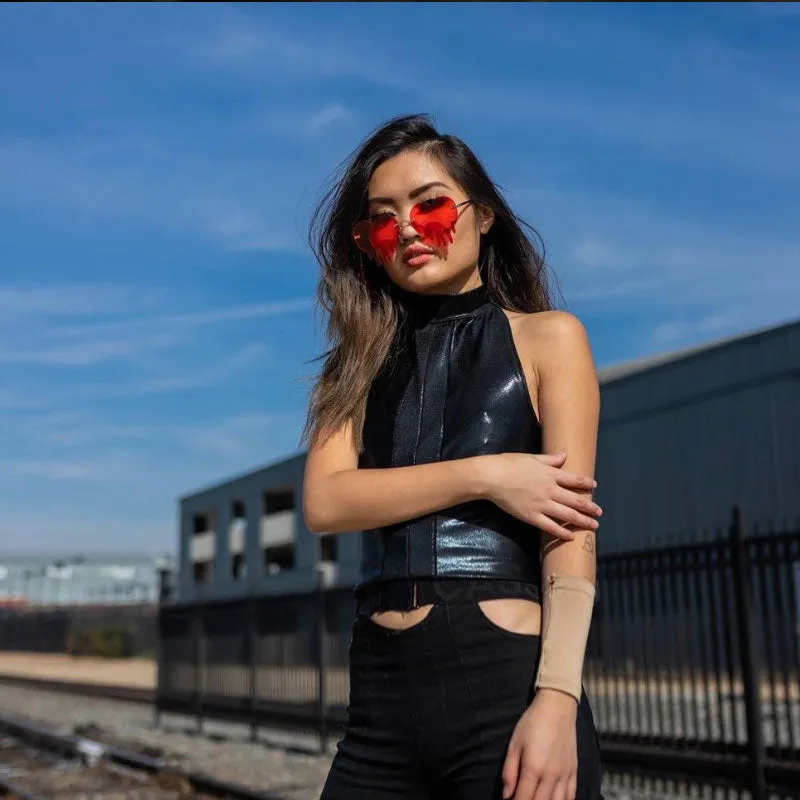 Cute Dripping Love Heart Shaped Rimless Heart Sunglasses D306 sold by ZeroUV product image thumbnail 2