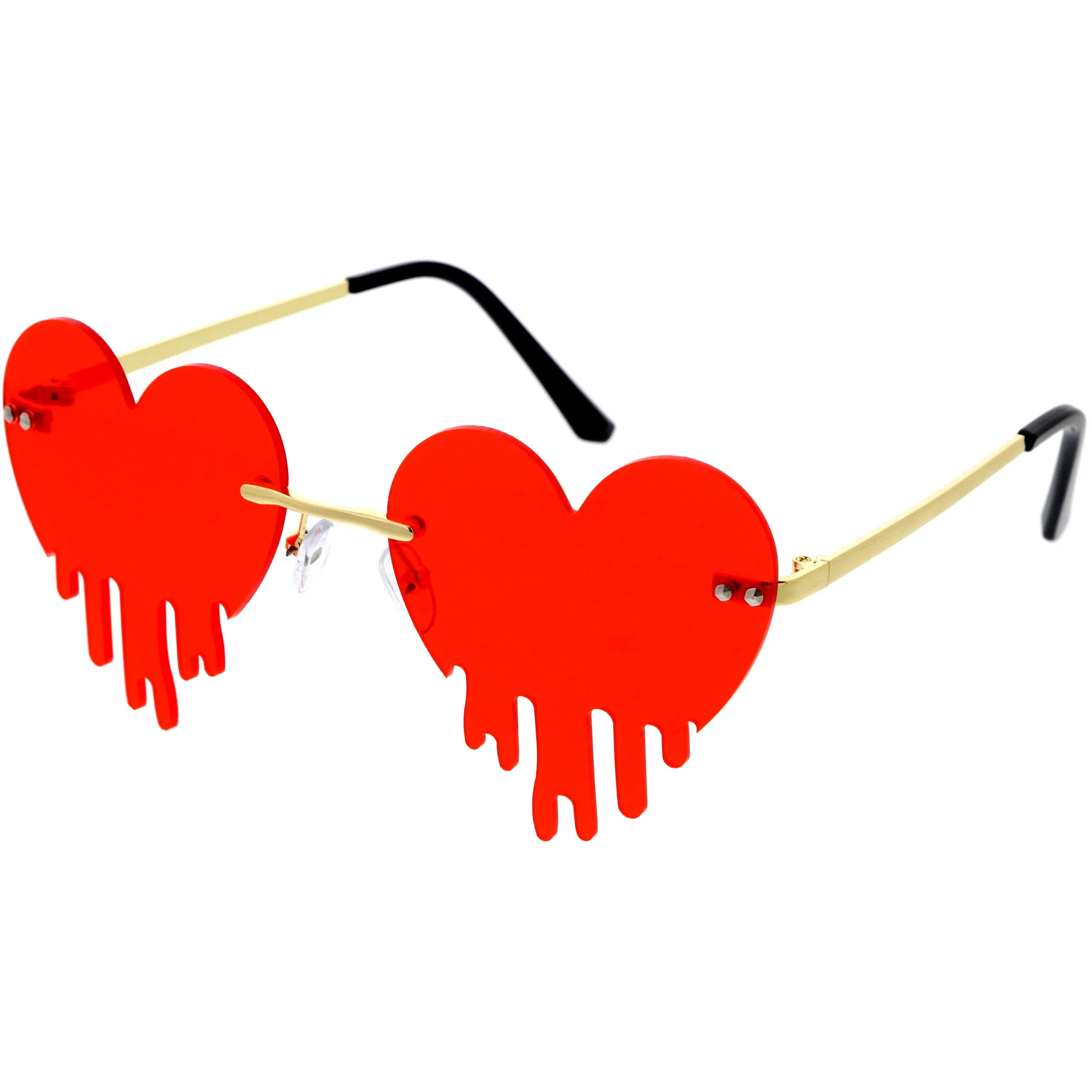 Cute Dripping Love Heart Shaped Rimless Heart Sunglasses D306 sold by ZeroUV product image thumbnail 3