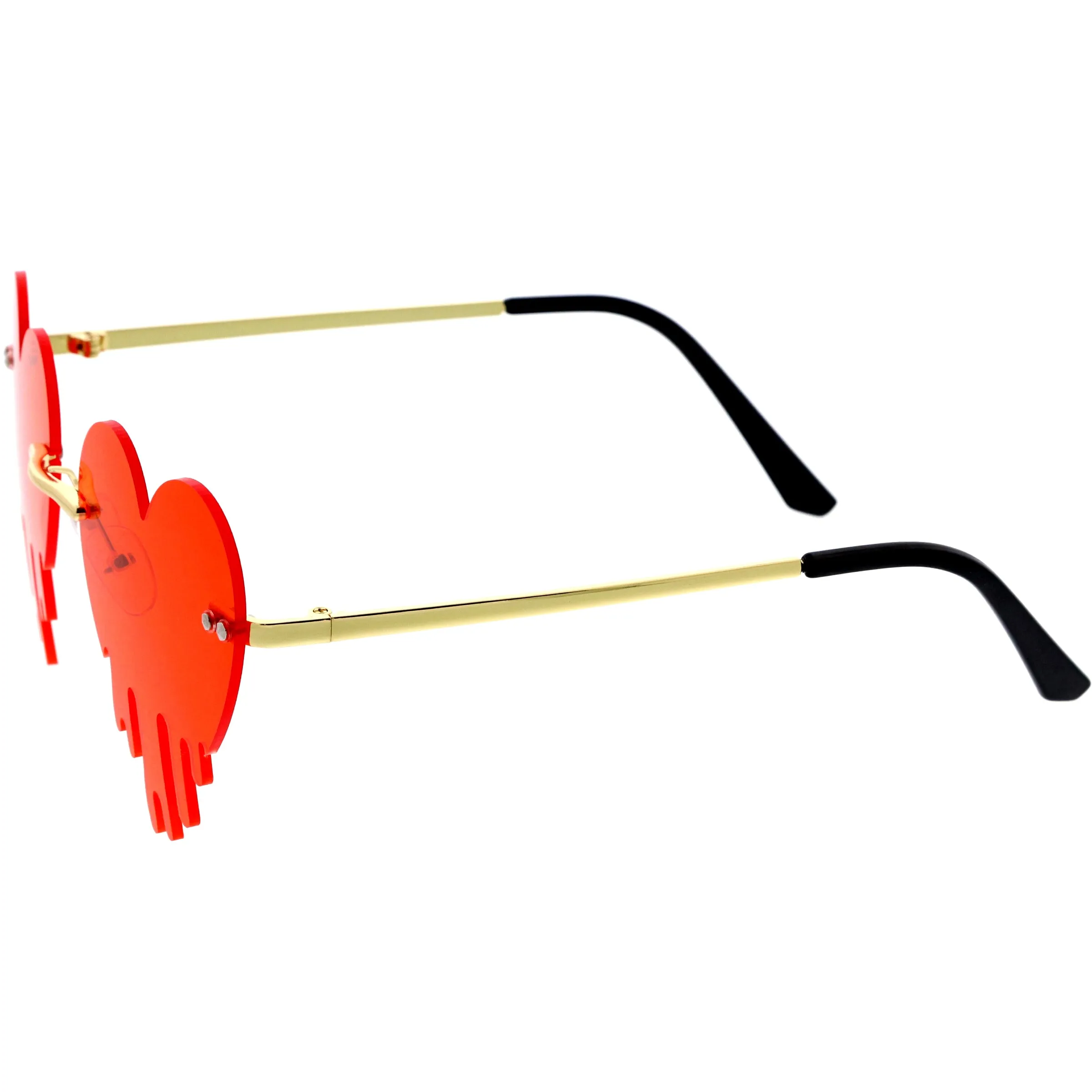 Cute Dripping Love Heart Shaped Rimless Heart Sunglasses D306 sold by ZeroUV product image thumbnail 4