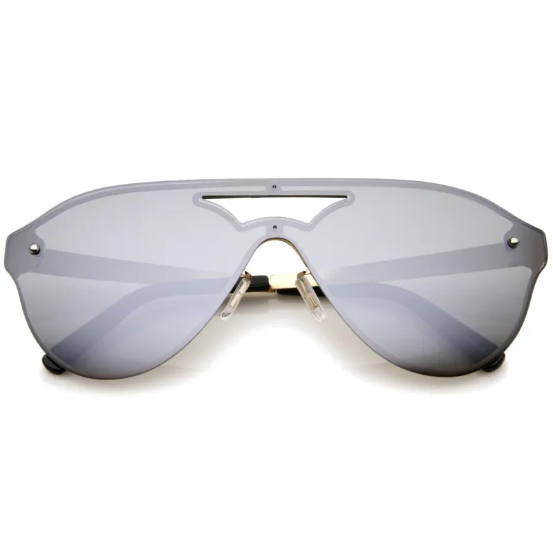 Modern Rimless Mono Mirrored Lens Shield Sunglasses A236 sold by ZeroUV