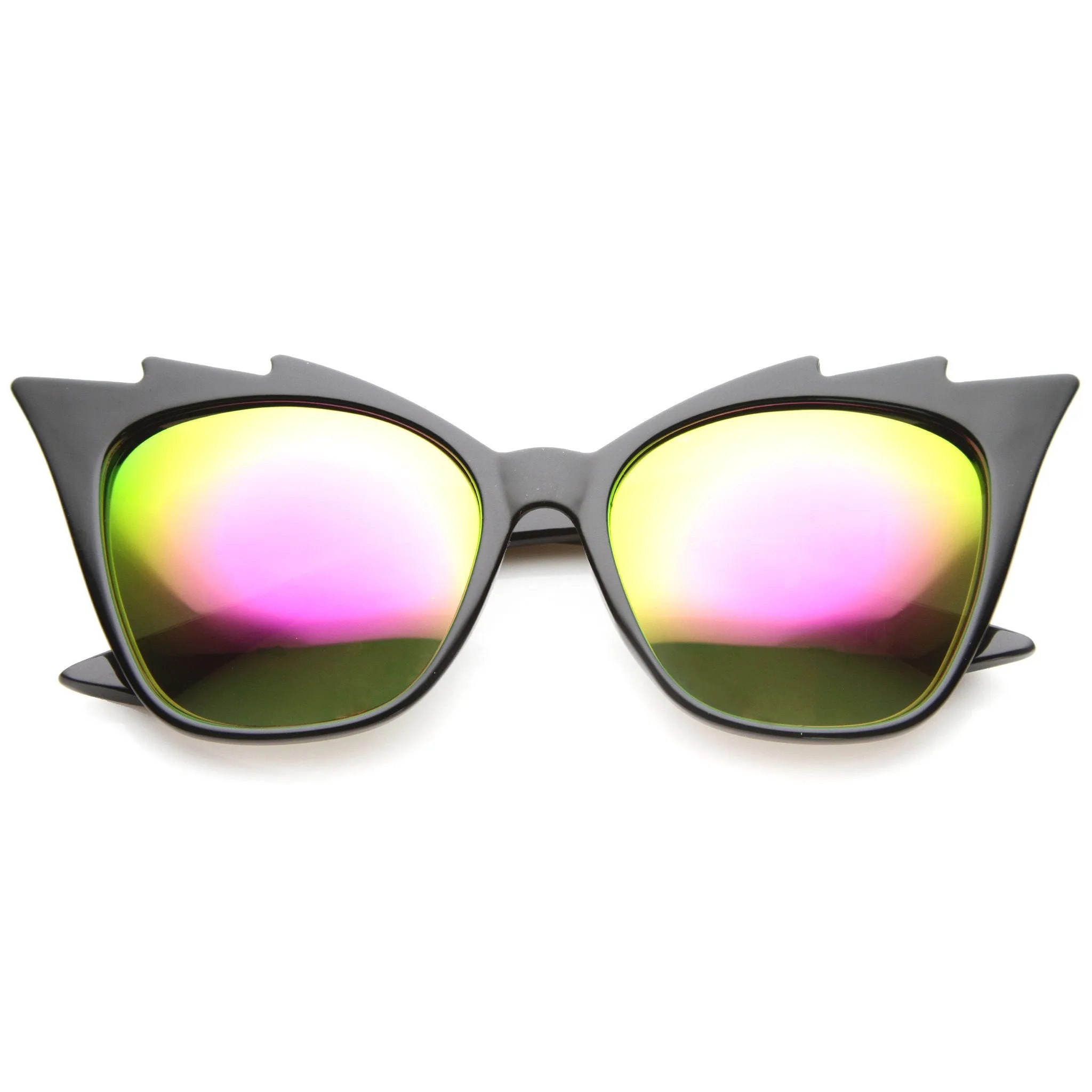 Women's Jagged Edge Mirror Lens Cat Eye Sunglasses A161 sold by ZeroUV product image thumbnail 5