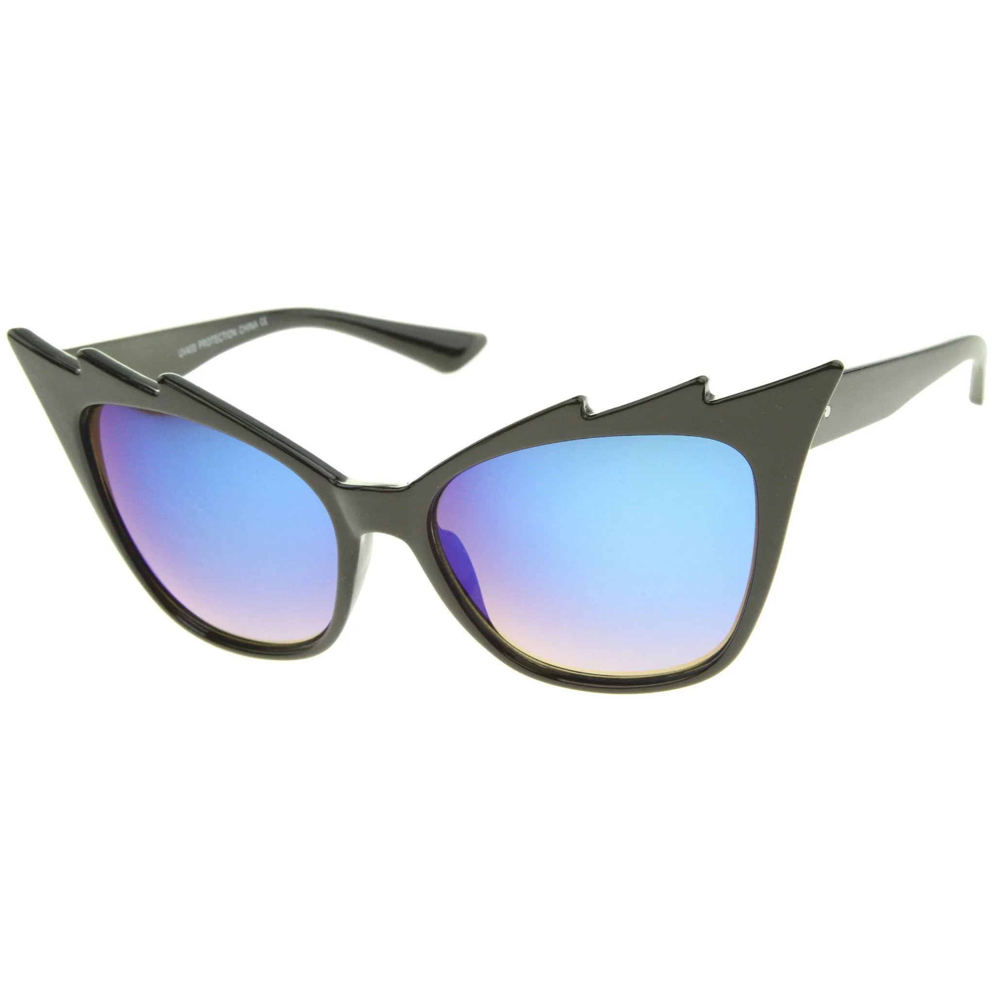 Women's Jagged Edge Mirror Lens Cat Eye Sunglasses A161 sold by ZeroUV product image thumbnail 2