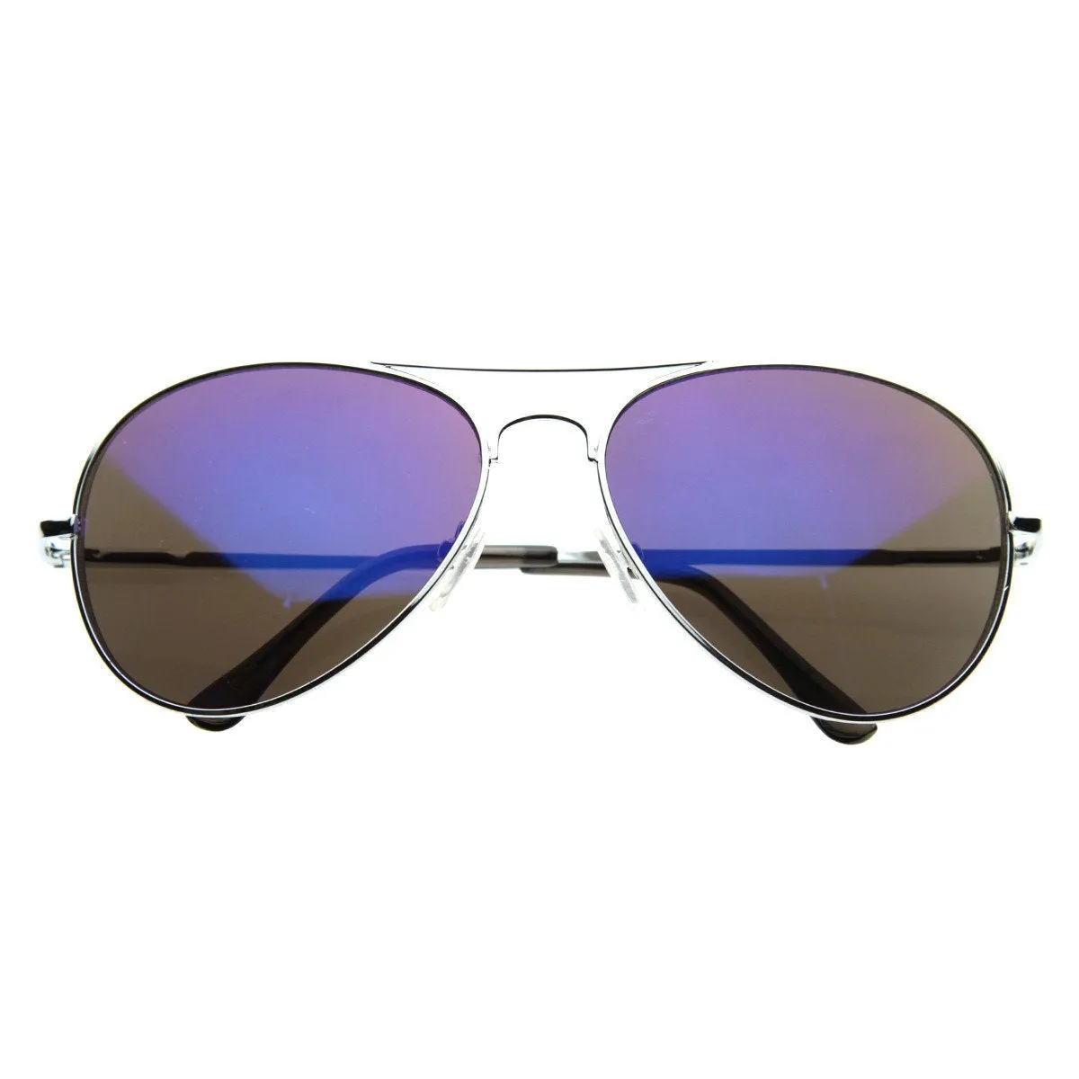 Retro Flash Color Mirrored Lens Metal Aviator Sunglasses 1485 sold by ZeroUV