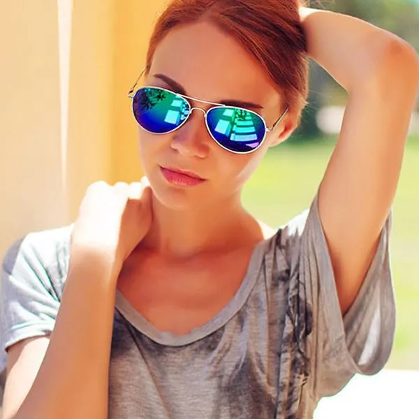 Retro Flash Color Mirrored Lens Metal Aviator Sunglasses 1485 sold by ZeroUV product image thumbnail 4