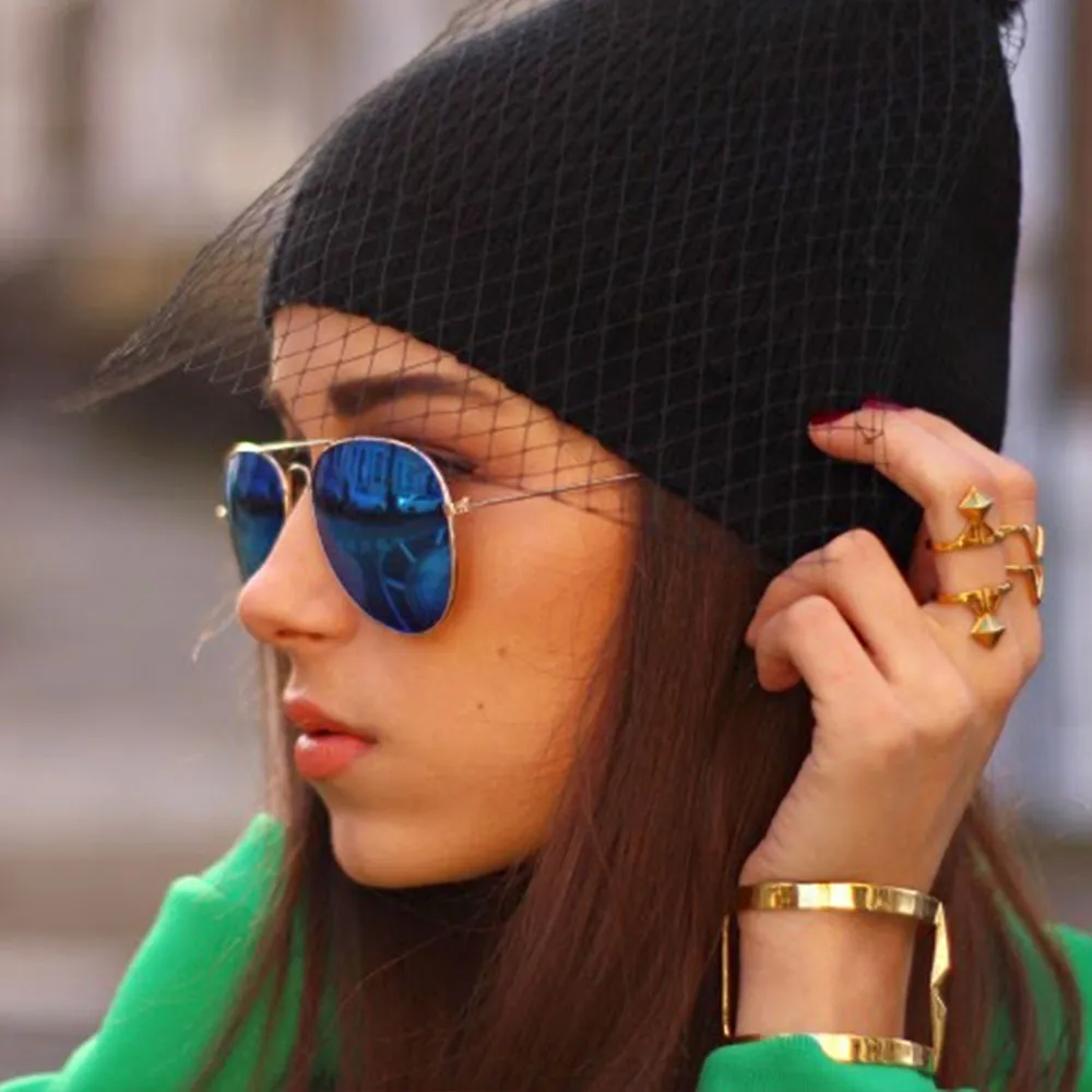 Retro Flash Color Mirrored Lens Metal Aviator Sunglasses 1485 sold by ZeroUV product image thumbnail 2