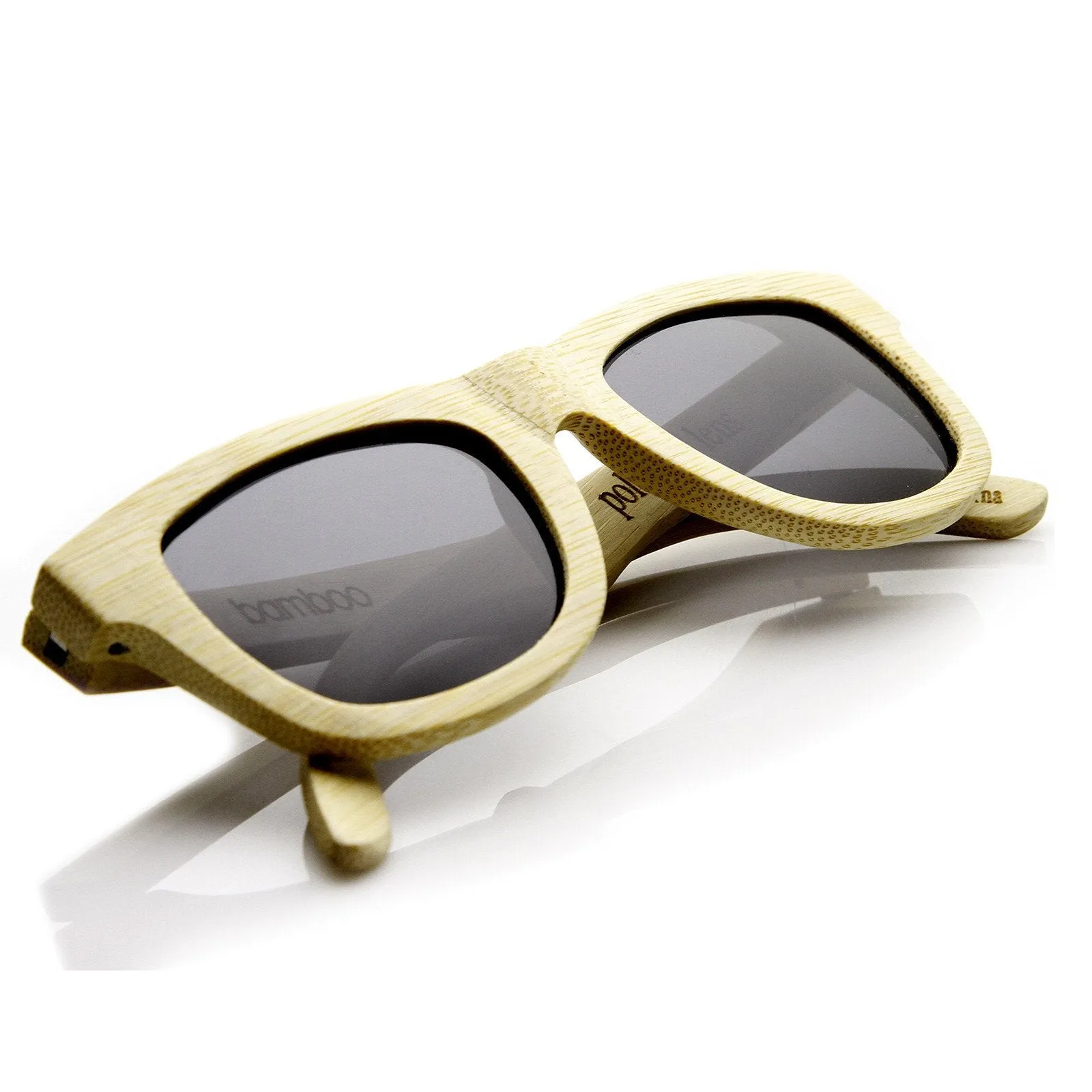 Premium Bamboo Wood Polarized Horned Rim Sunglasses 9121 + Case sold by ZeroUV product image thumbnail 4