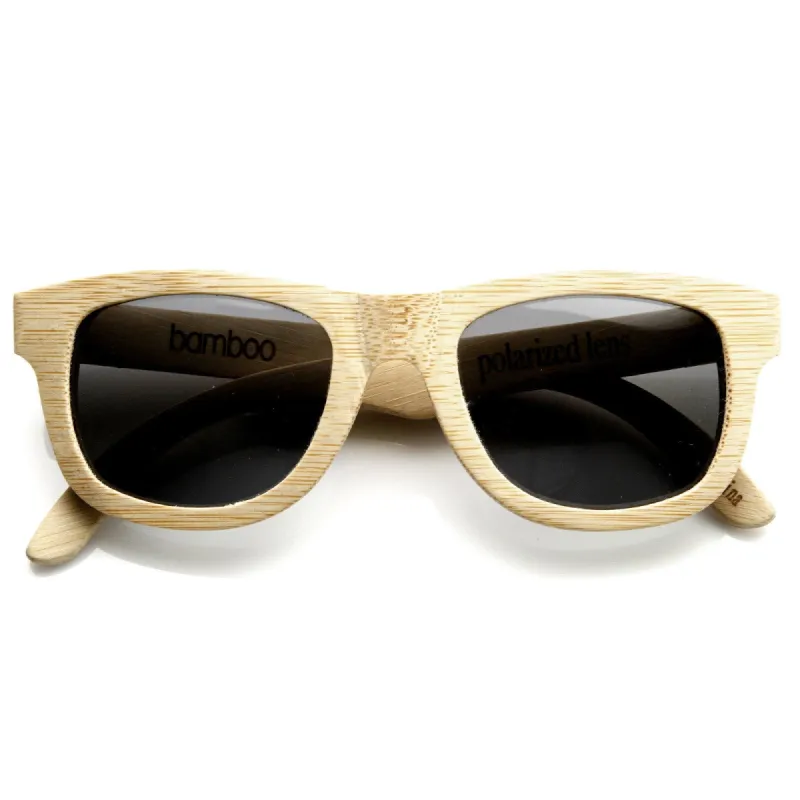 Premium Bamboo Wood Polarized Horned Rim Sunglasses 9121 + Case sold by ZeroUV