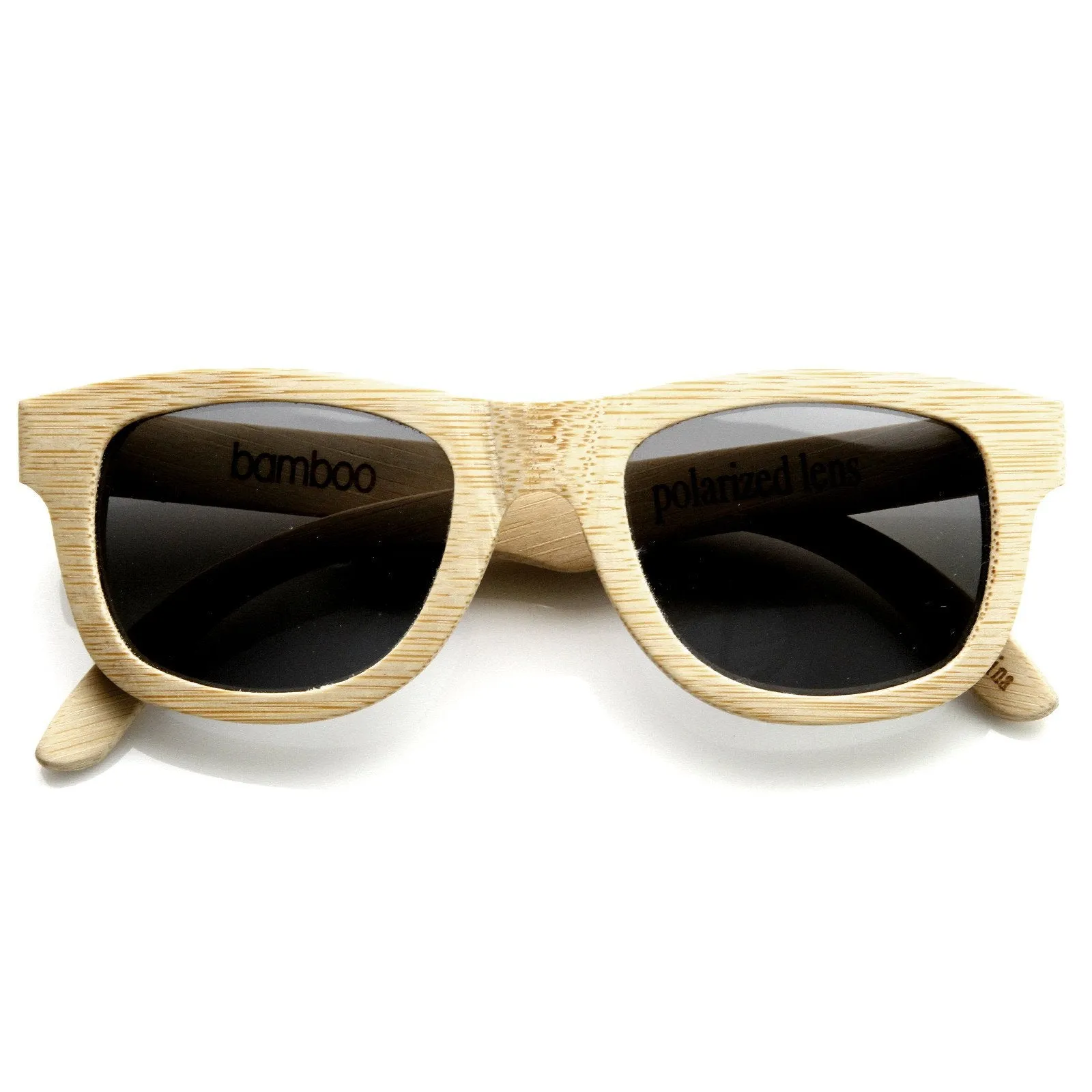 Premium Bamboo Wood Polarized Horned Rim Sunglasses 9121 + Case sold by ZeroUV