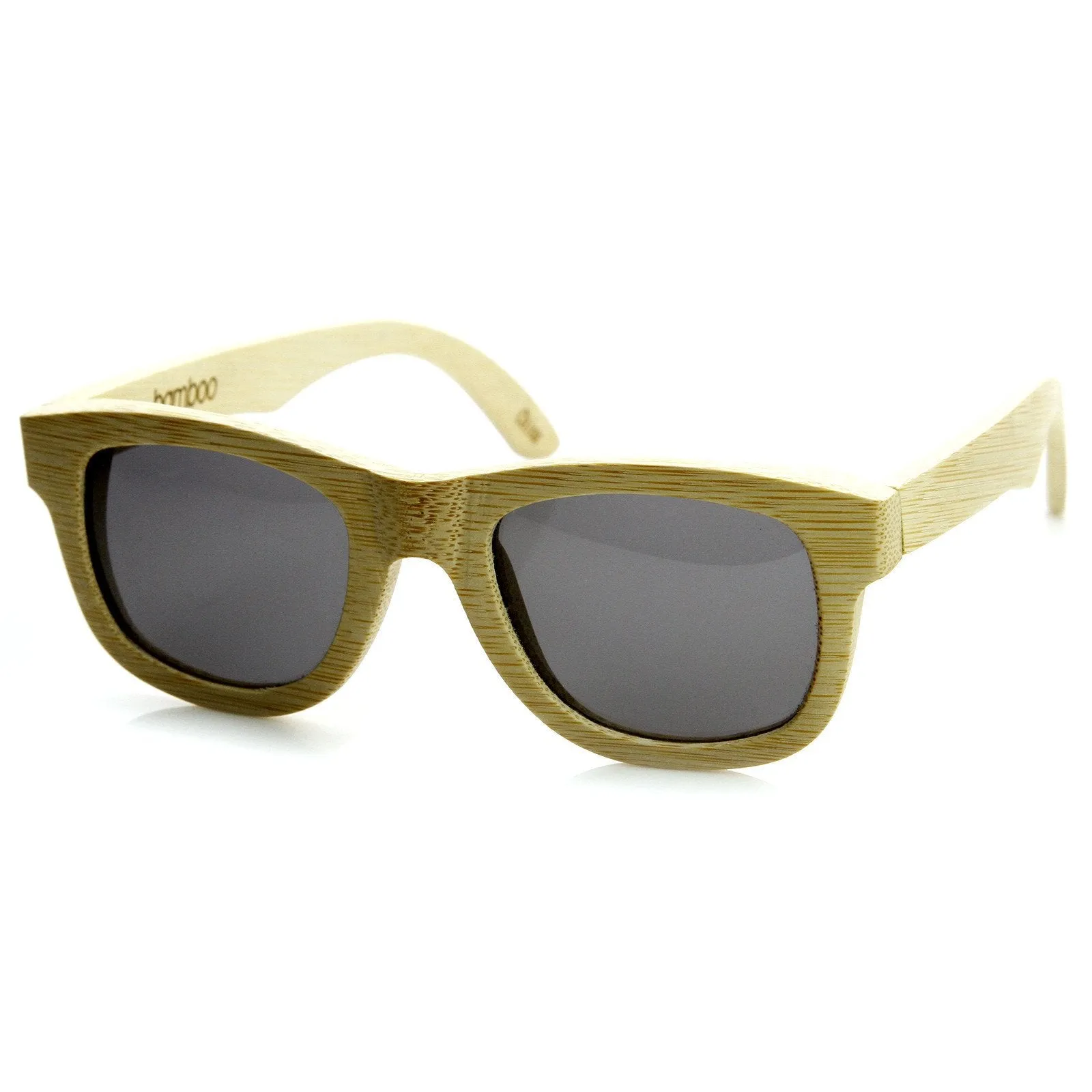 Premium Bamboo Wood Polarized Horned Rim Sunglasses 9121 + Case sold by ZeroUV product image thumbnail 2