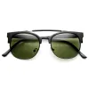 Designer Fashion Double Bridge Half Frame Round Sunglasses 8993 sold by ZeroUV