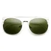 Designer Fashion Double Bridge Half Frame Round Sunglasses 8993 sold by ZeroUV