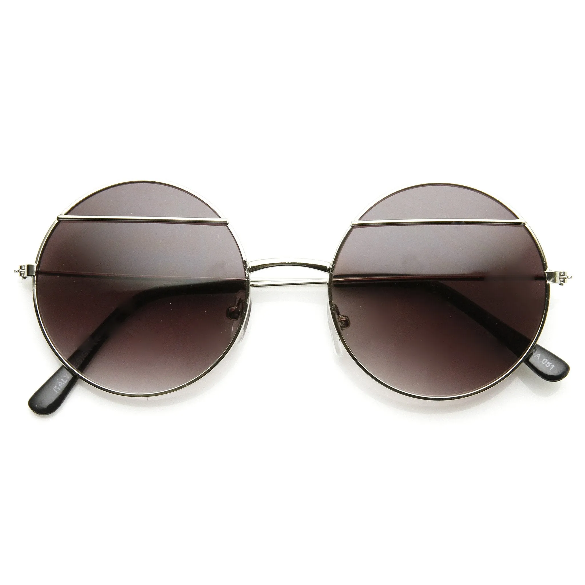Trendy Womens Round Fashion Eyelid Metal Sunglasses 9393 sold by ZeroUV product image thumbnail 5