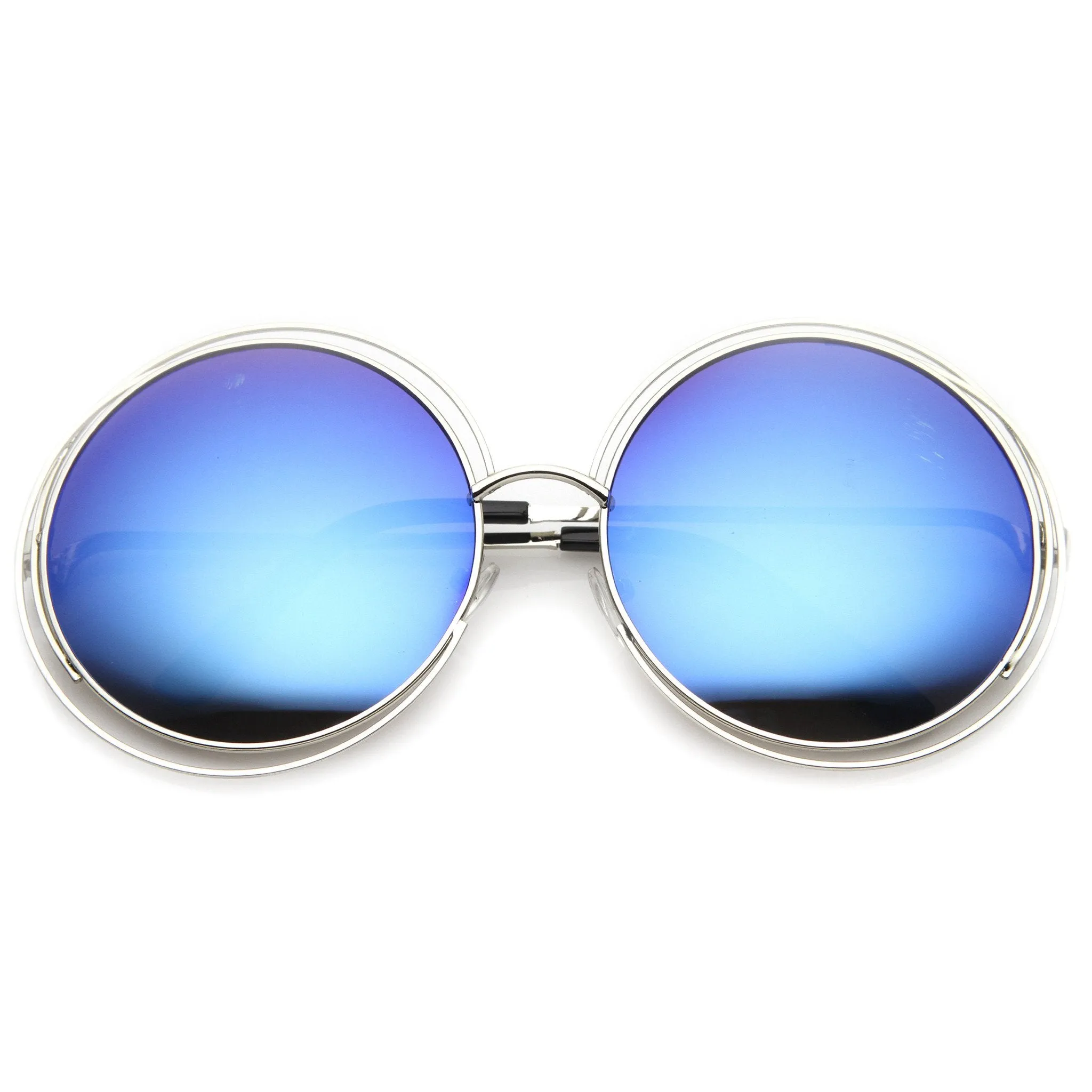 Women's Fashion Retro Dual Metal Round Mirror Lens Sunglasses 9767 sold by ZeroUV product image thumbnail 3
