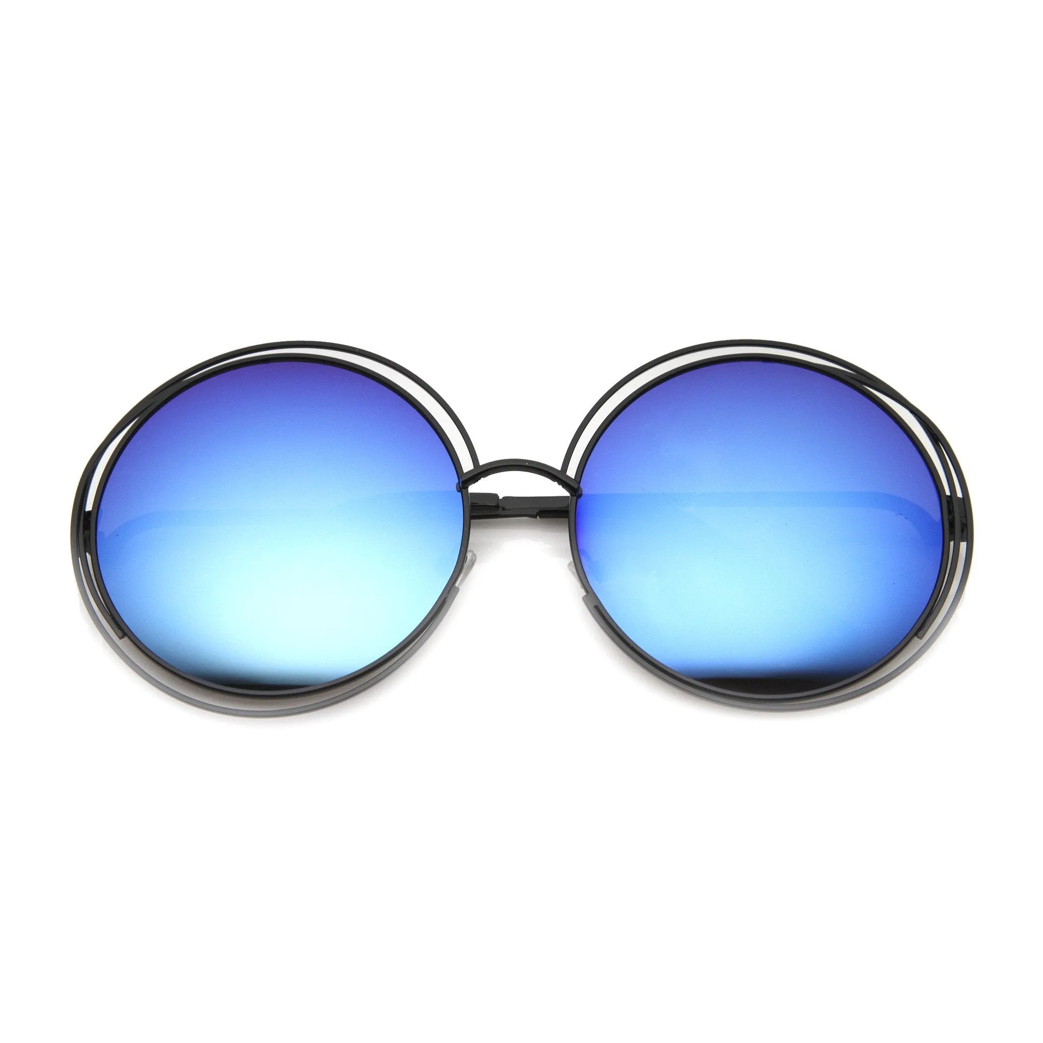 Women's Fashion Retro Dual Metal Round Mirror Lens Sunglasses 9767 sold by ZeroUV