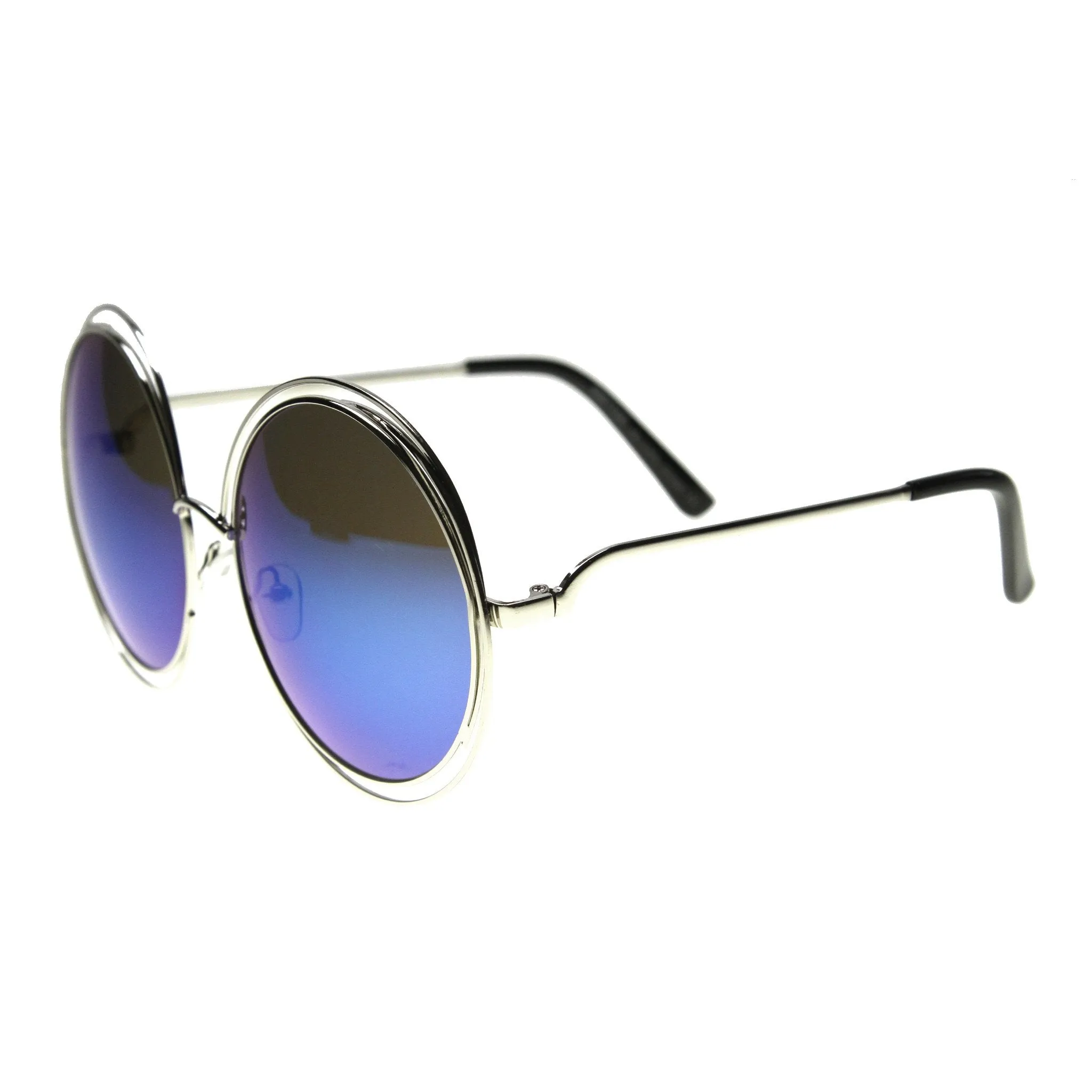 Women's Fashion Retro Dual Metal Round Mirror Lens Sunglasses 9767 sold by ZeroUV product image thumbnail 5