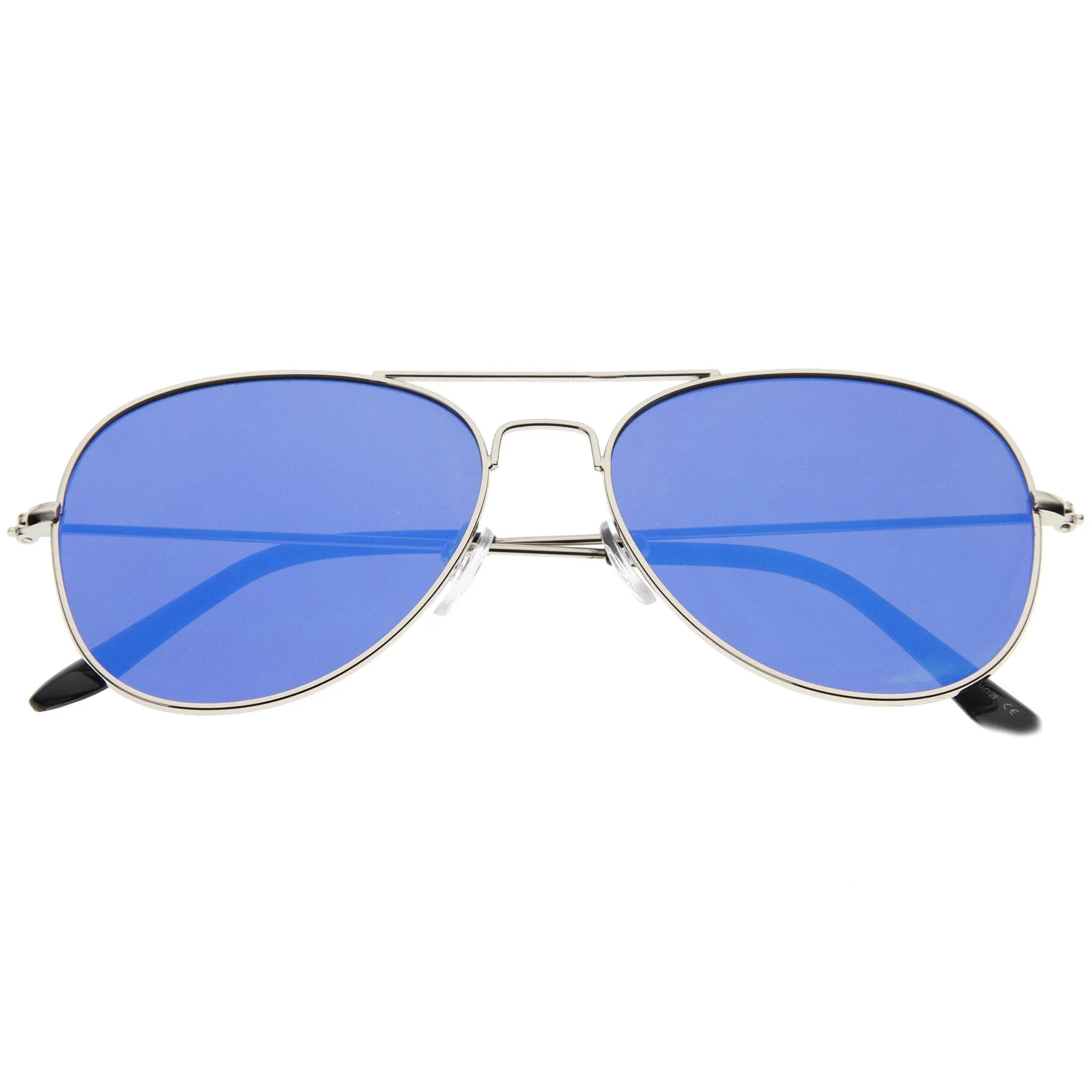 Modern Flat Lens Wire Metal Aviator Sunglasses sold by ZeroUV product image thumbnail 5