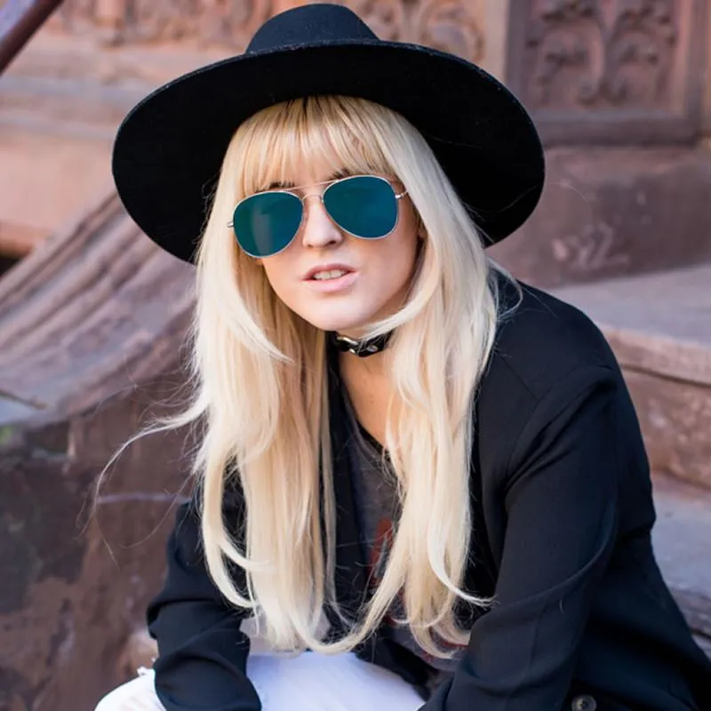 Modern Flat Lens Wire Metal Aviator Sunglasses sold by ZeroUV product image thumbnail 3