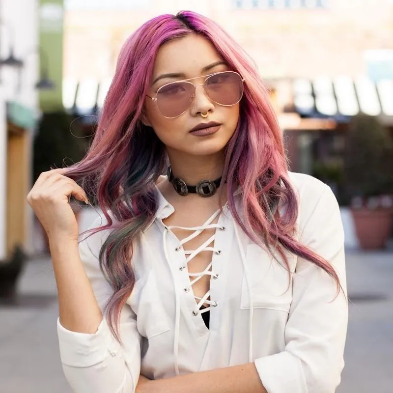 Modern Flat Lens Wire Metal Aviator Sunglasses sold by ZeroUV