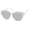 Women's Oversize Half Frame Mirrored Lens Cat Eye Sunglasses A443 sold by ZeroUV