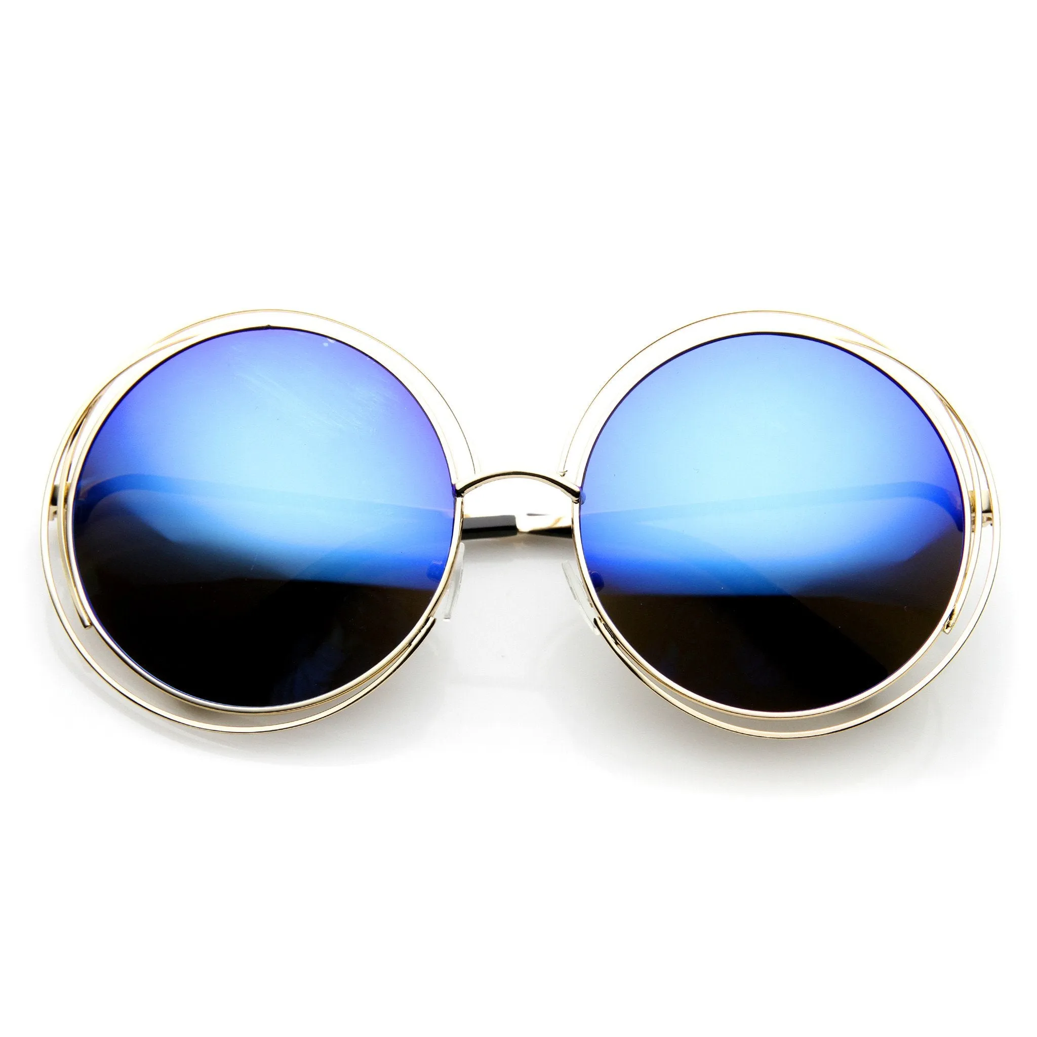Indie Retro Dual Metal Round Mirrored Lens Sunglasses 9621 sold by ZeroUV