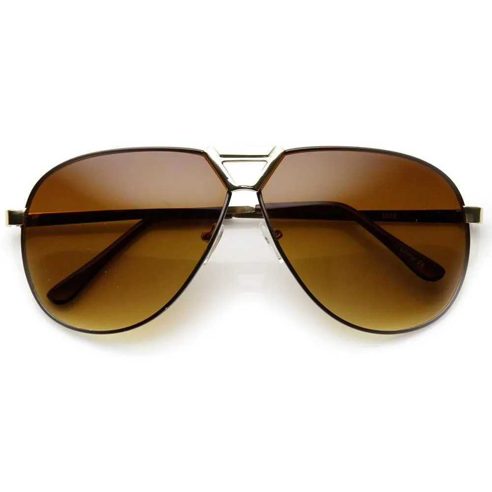 Mens Large Fashion GQ Two-Tone Metal Aviator Sunglasses 9288 sold by ZeroUV