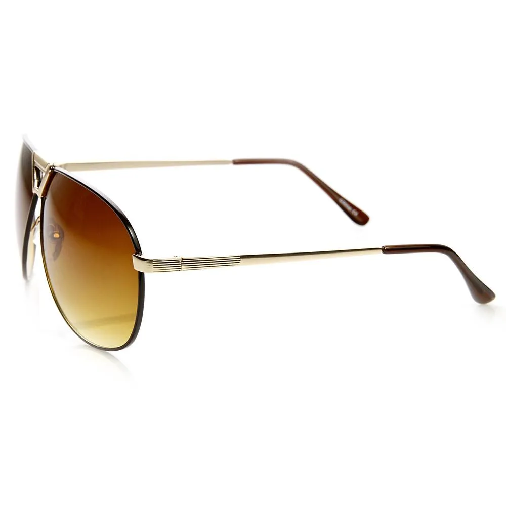 Mens Large Fashion GQ Two-Tone Metal Aviator Sunglasses 9288 sold by ZeroUV product image thumbnail 2