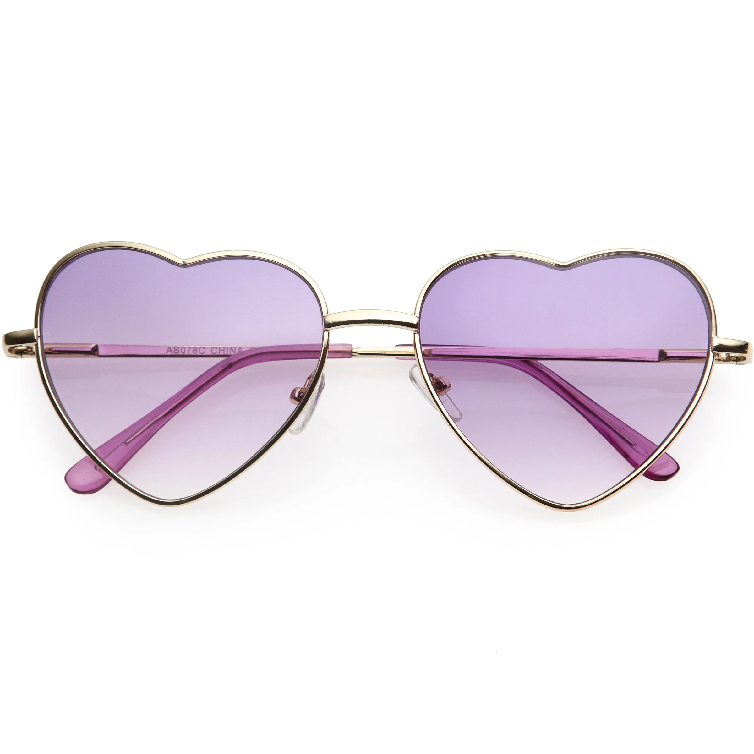 Sweet Color Gradient Rainbow Fashion Metal Heart Sunglasses D206 sold by ZeroUV product image thumbnail 4
