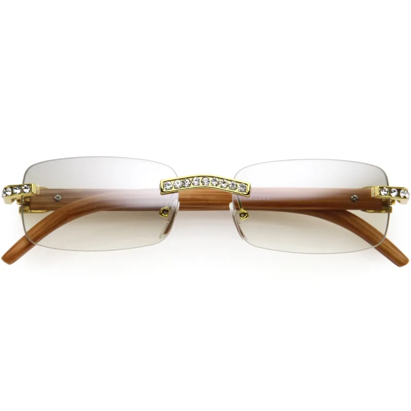 Premium Rhinestones Decorated Small Square Sunglasses D126 sold by ZeroUV