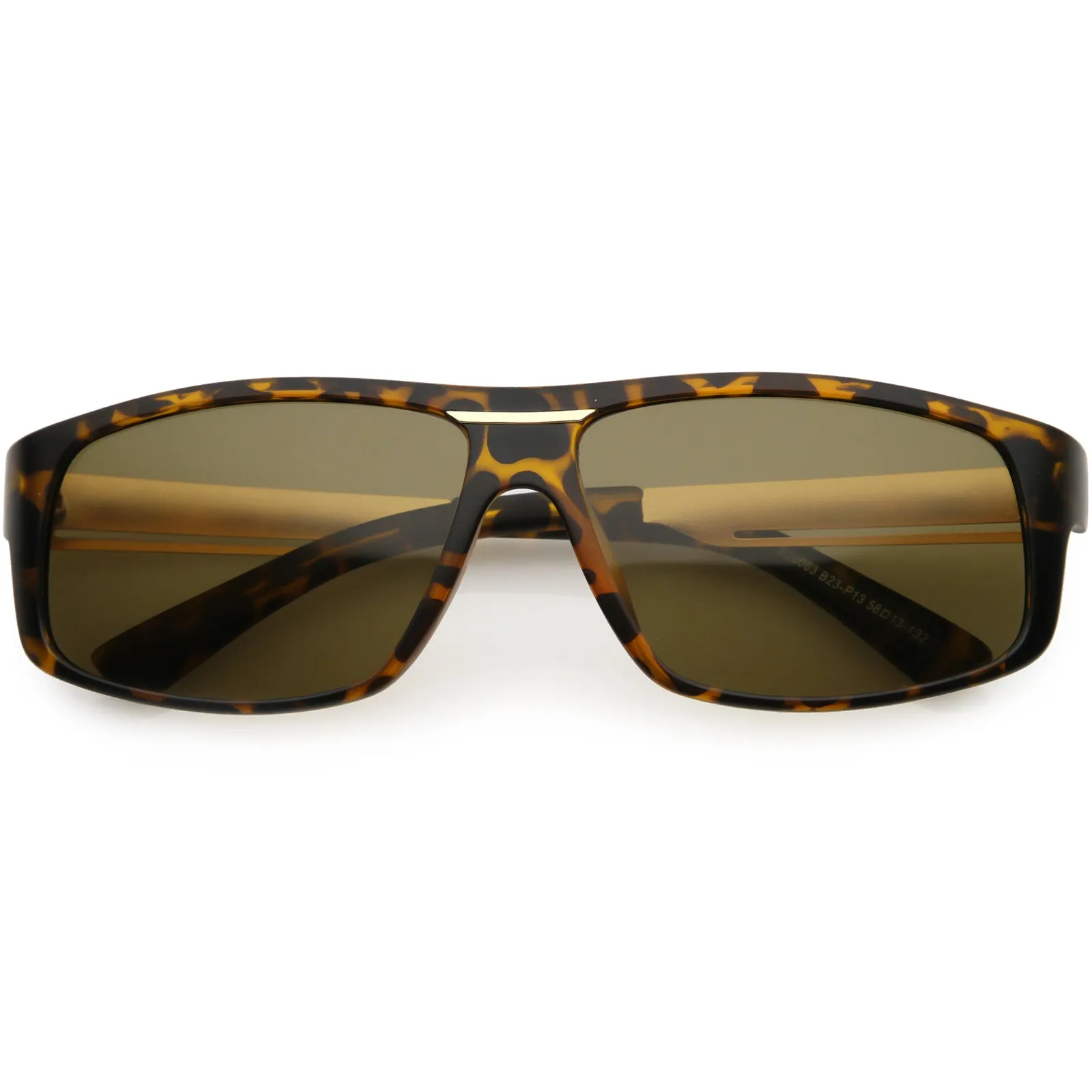 Lifestyle Flat Metal Arms Polarized Lens Rectangle Sunglasses C892 sold by ZeroUV product image thumbnail 5