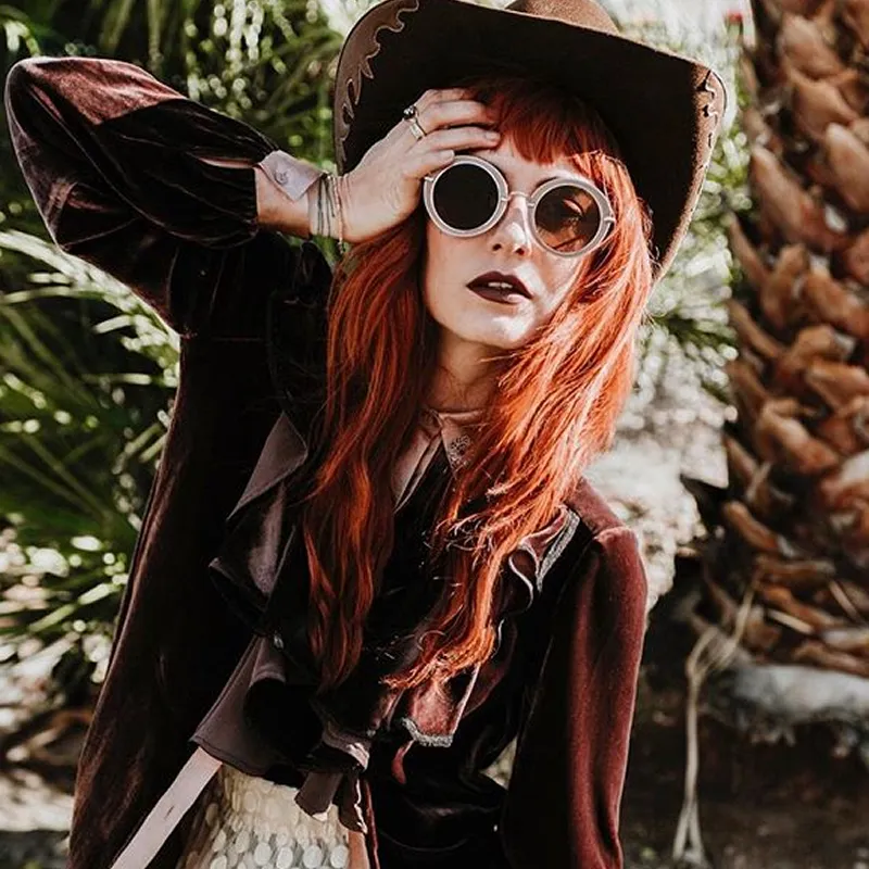 Retro Modern Flat Lens Oval Outline Sunglasses A484 sold by ZeroUV product image thumbnail 2