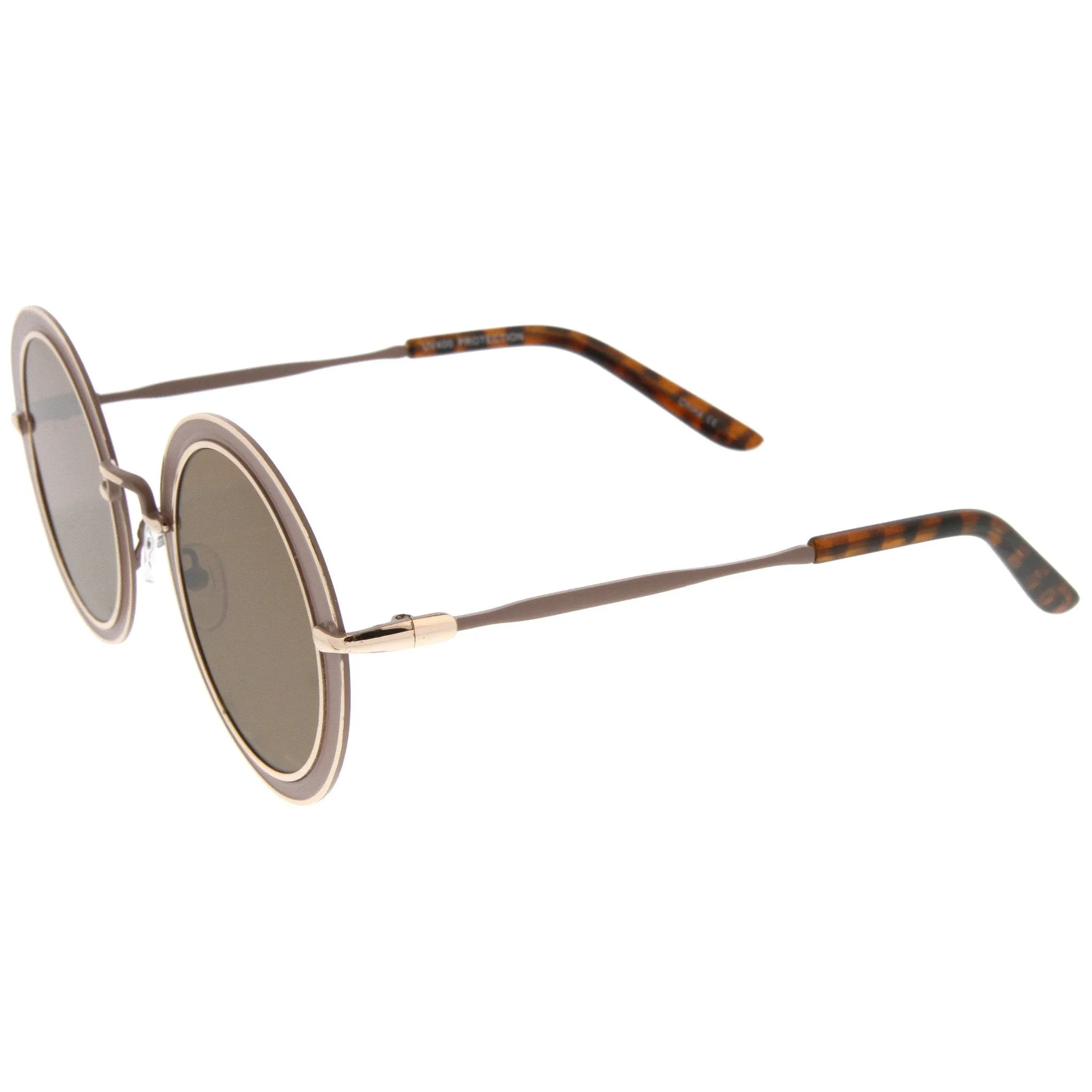 Retro Modern Flat Lens Oval Outline Sunglasses A484 sold by ZeroUV product image thumbnail 5