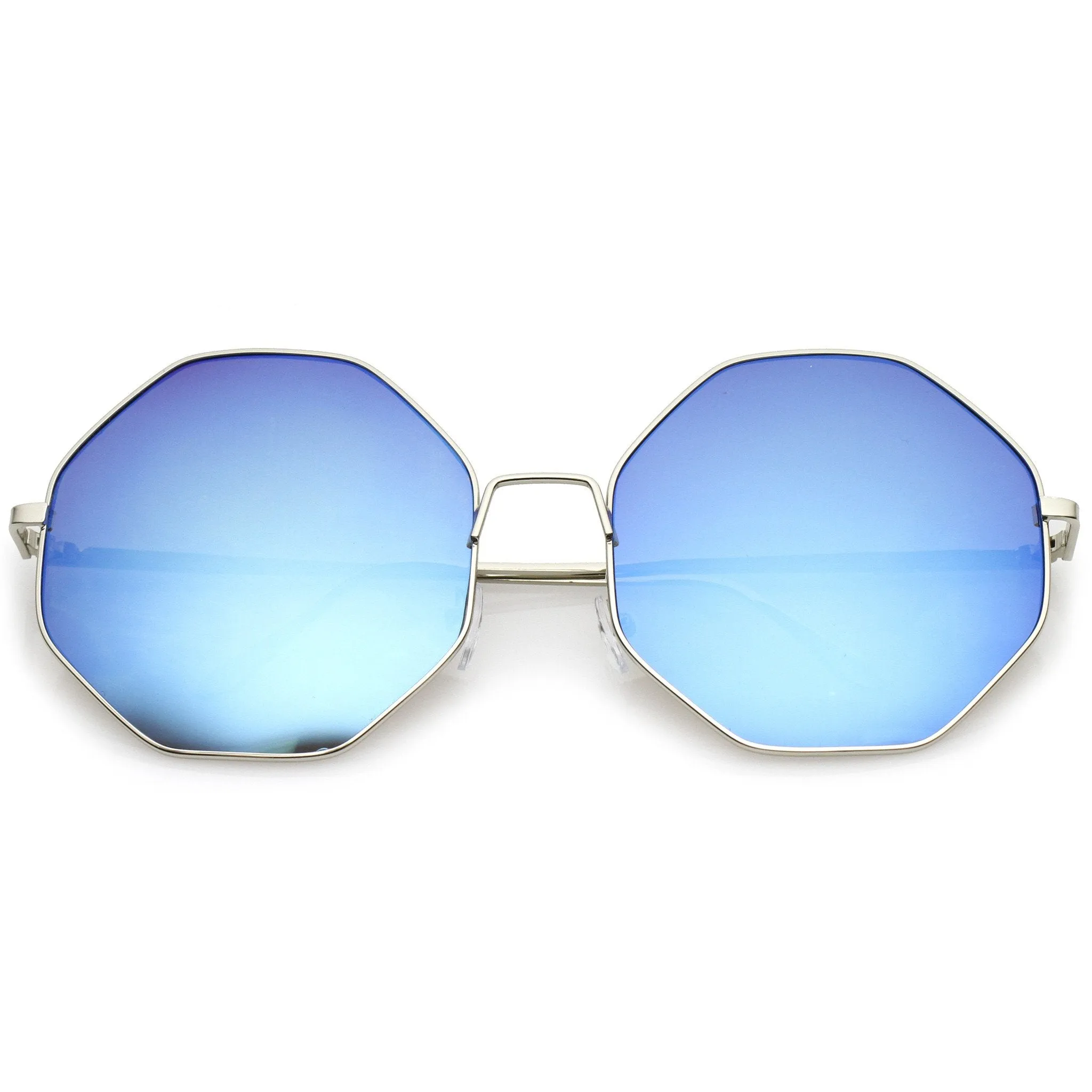 Women's Oversize Mirrored Octagon Flat Lens Sunglasses A655 sold by ZeroUV