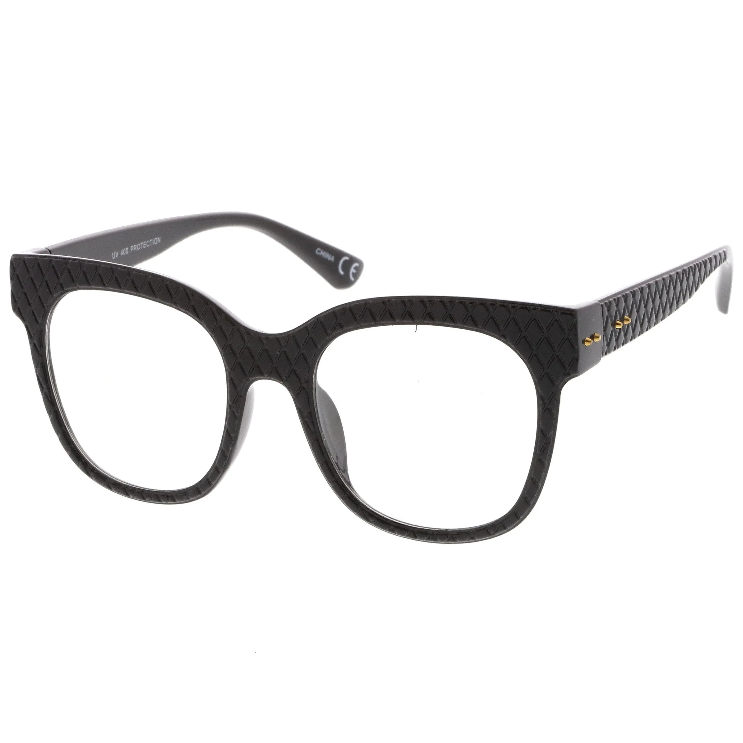 Women's Retro Oversize Bold Cat Eye Clear Lens Glasses A927 sold by ZeroUV product image thumbnail 2