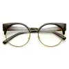 Indie Hipster Round Cat Eye Clear Lens Half Frame Glasses sold by ZeroUV