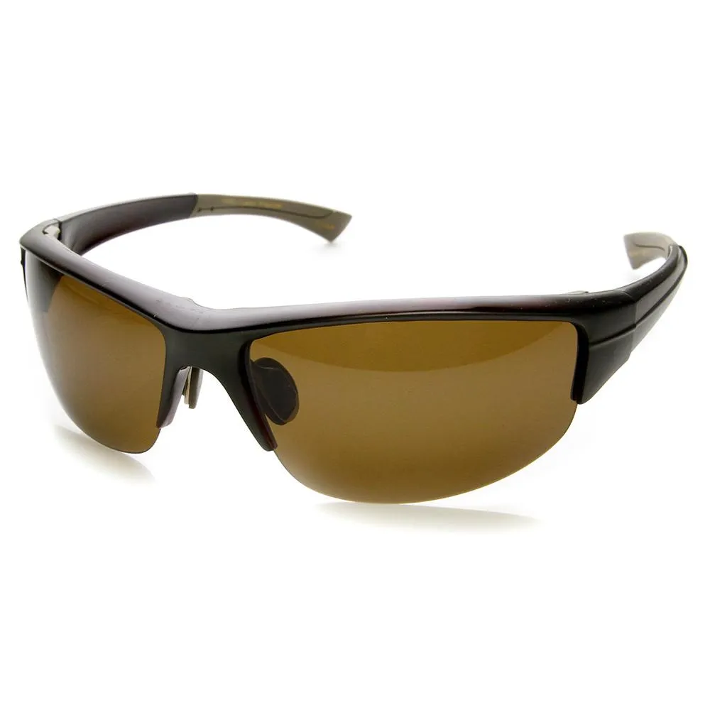 Mens Polarized TAC Lens Semi Rimless Action Sports Wrap Around Sunglasses 9272 sold by ZeroUV product image thumbnail 2